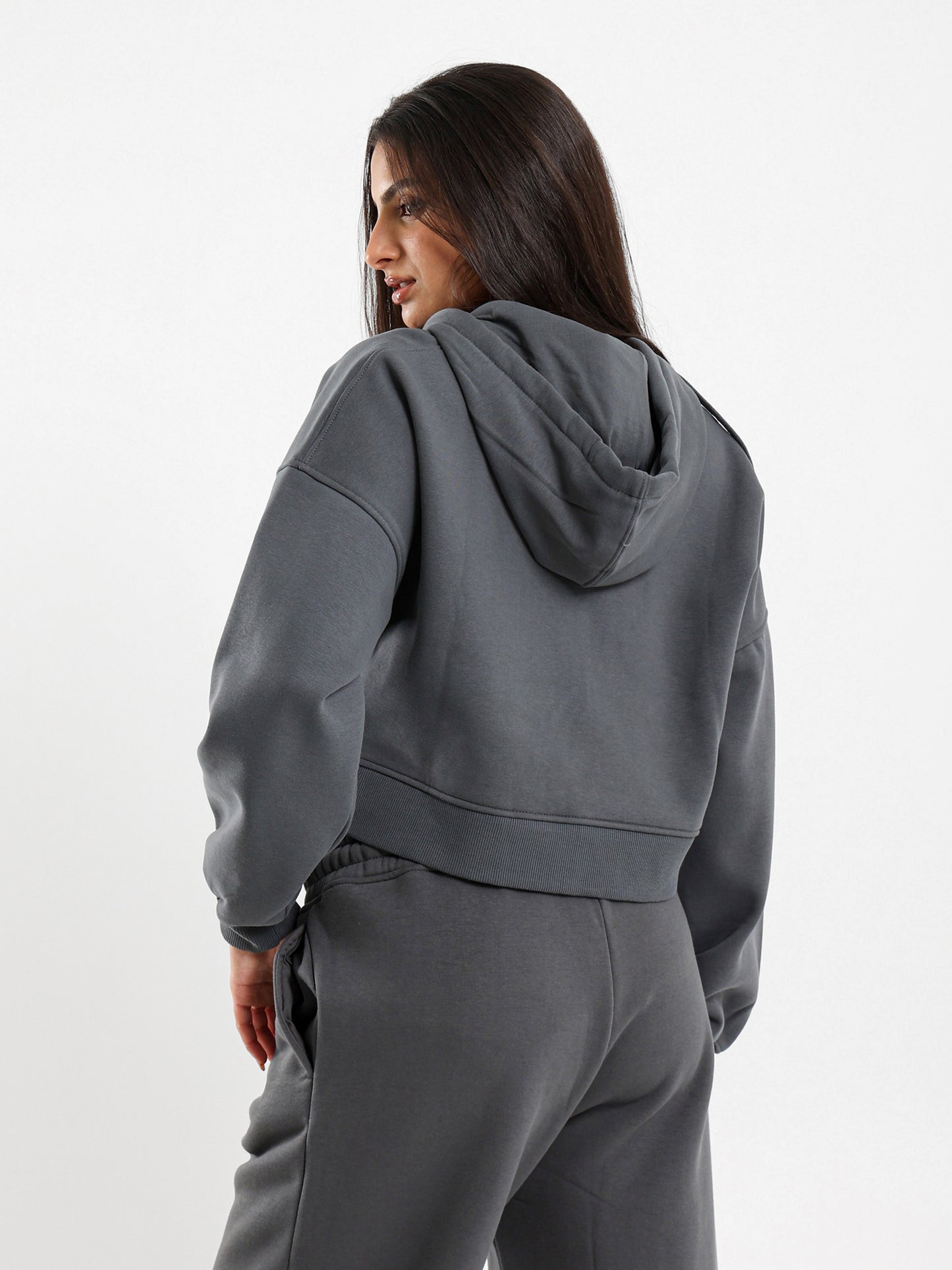 Cropped Hoodies with Zipper