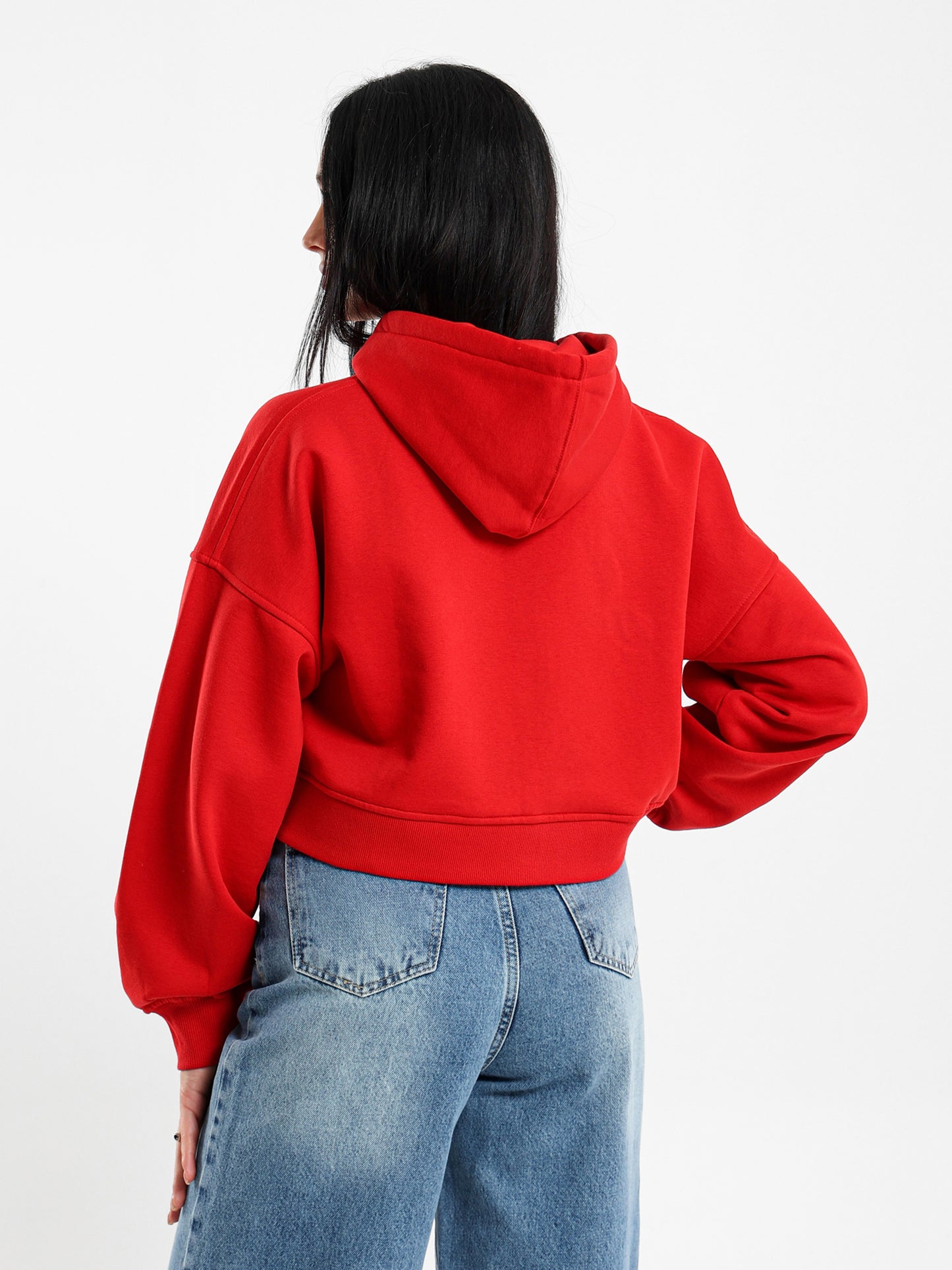Cropped Hoodies with Zipper