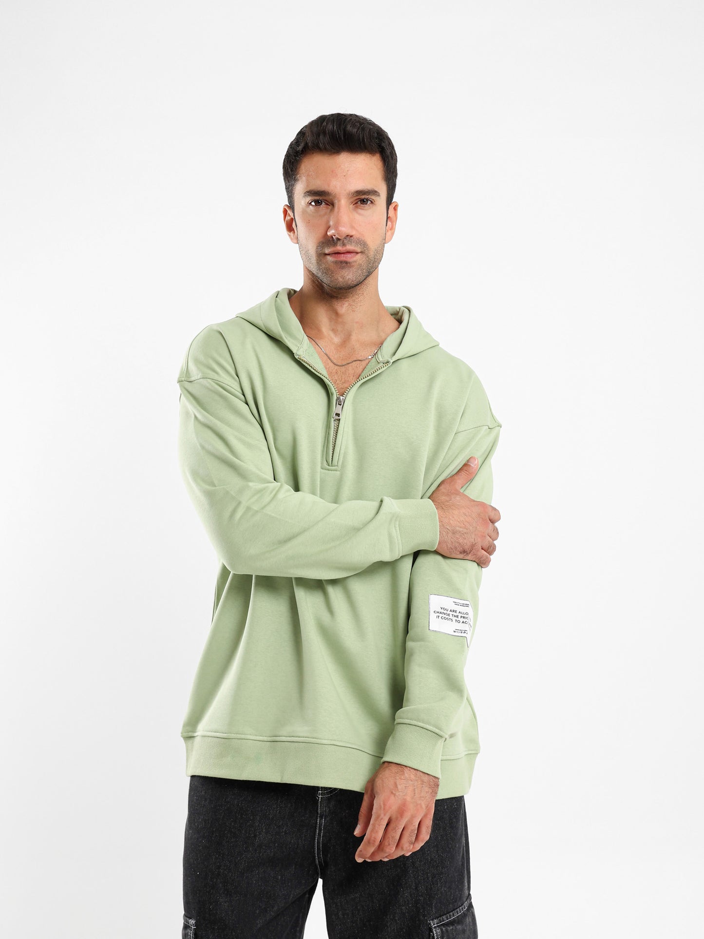 Melton Hoodie with Metal Snaps