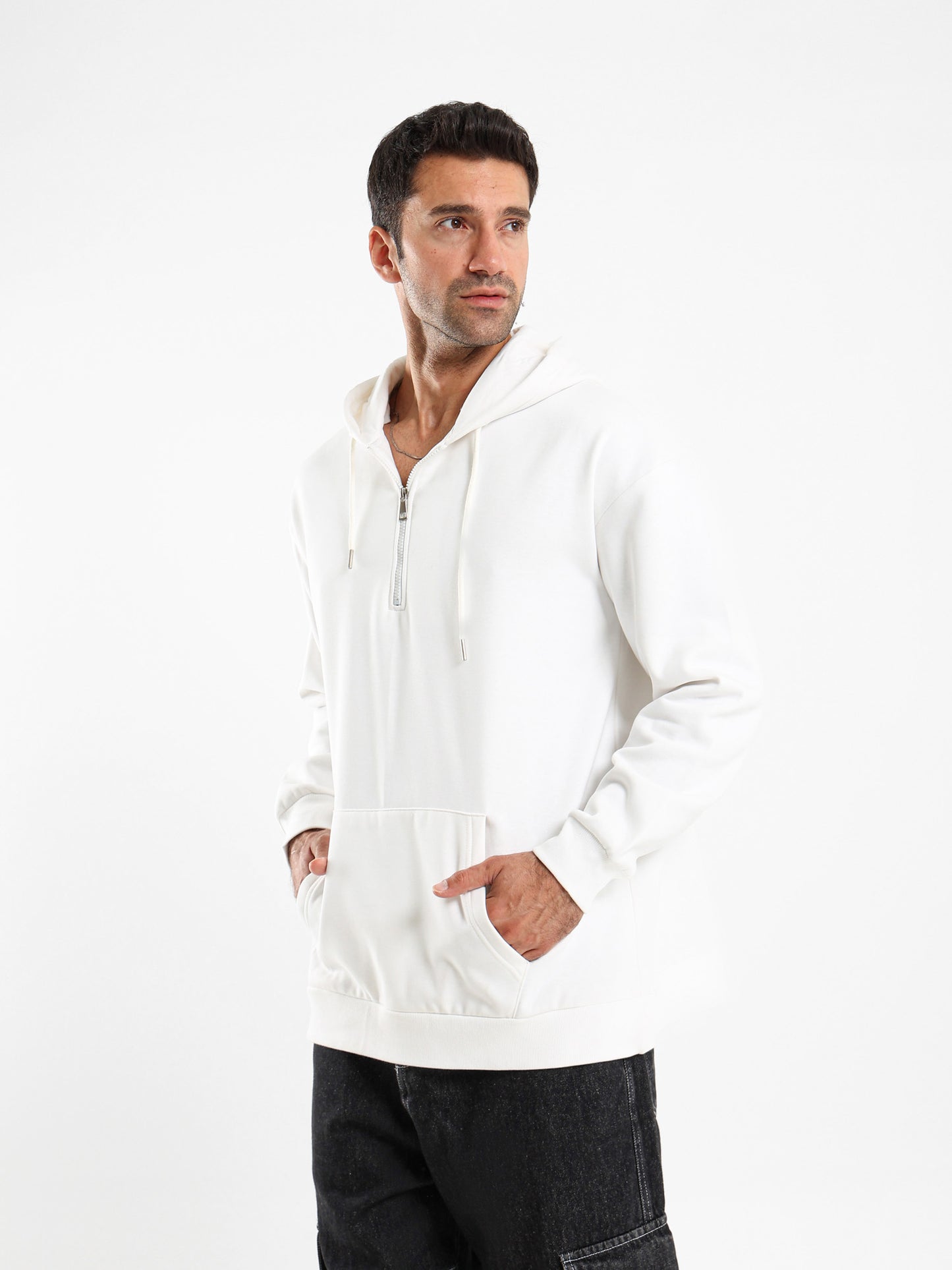 Brushed Melton Hoodie with Hood
