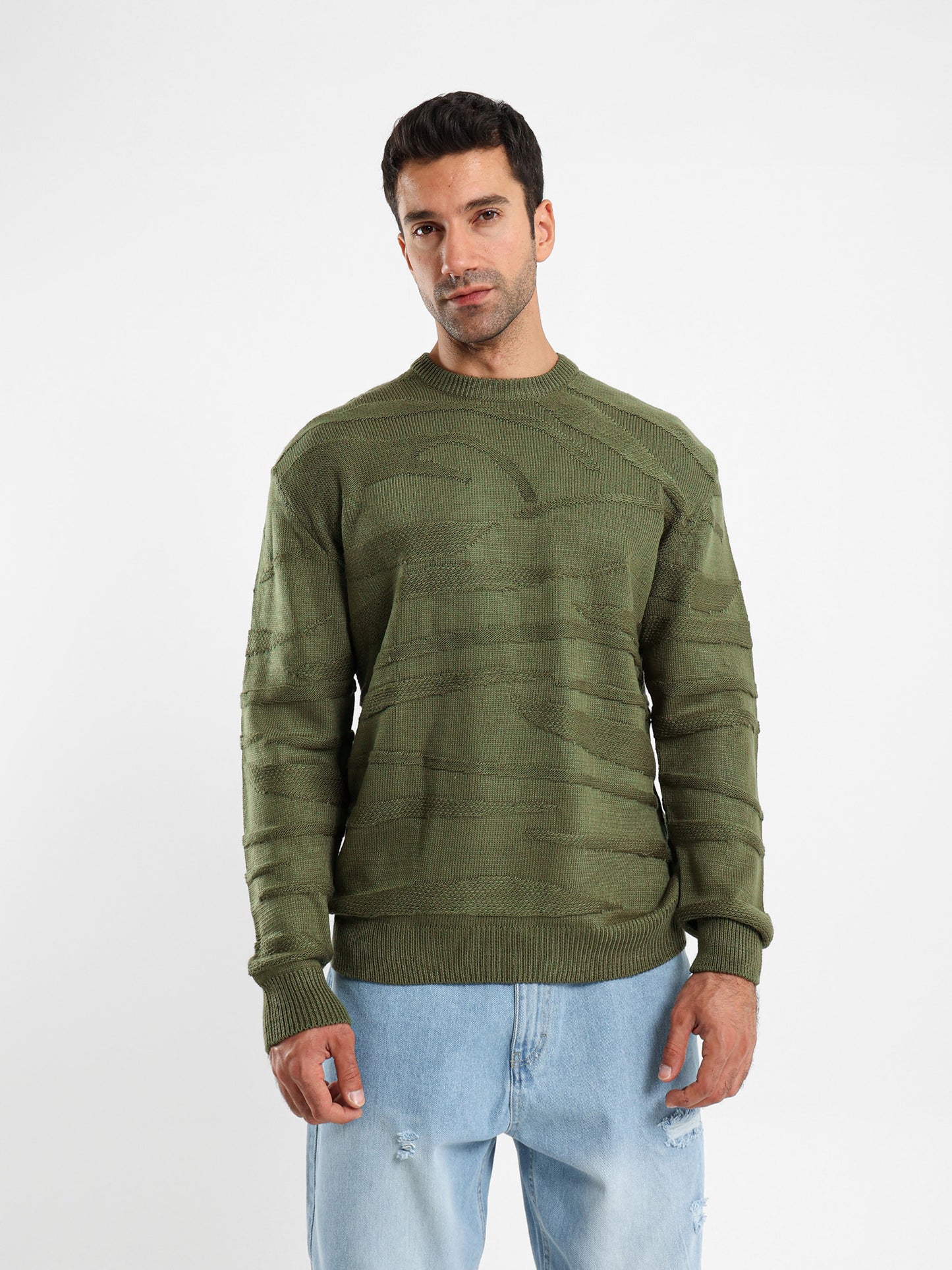 Two-Tone Multi-Knit Pullover