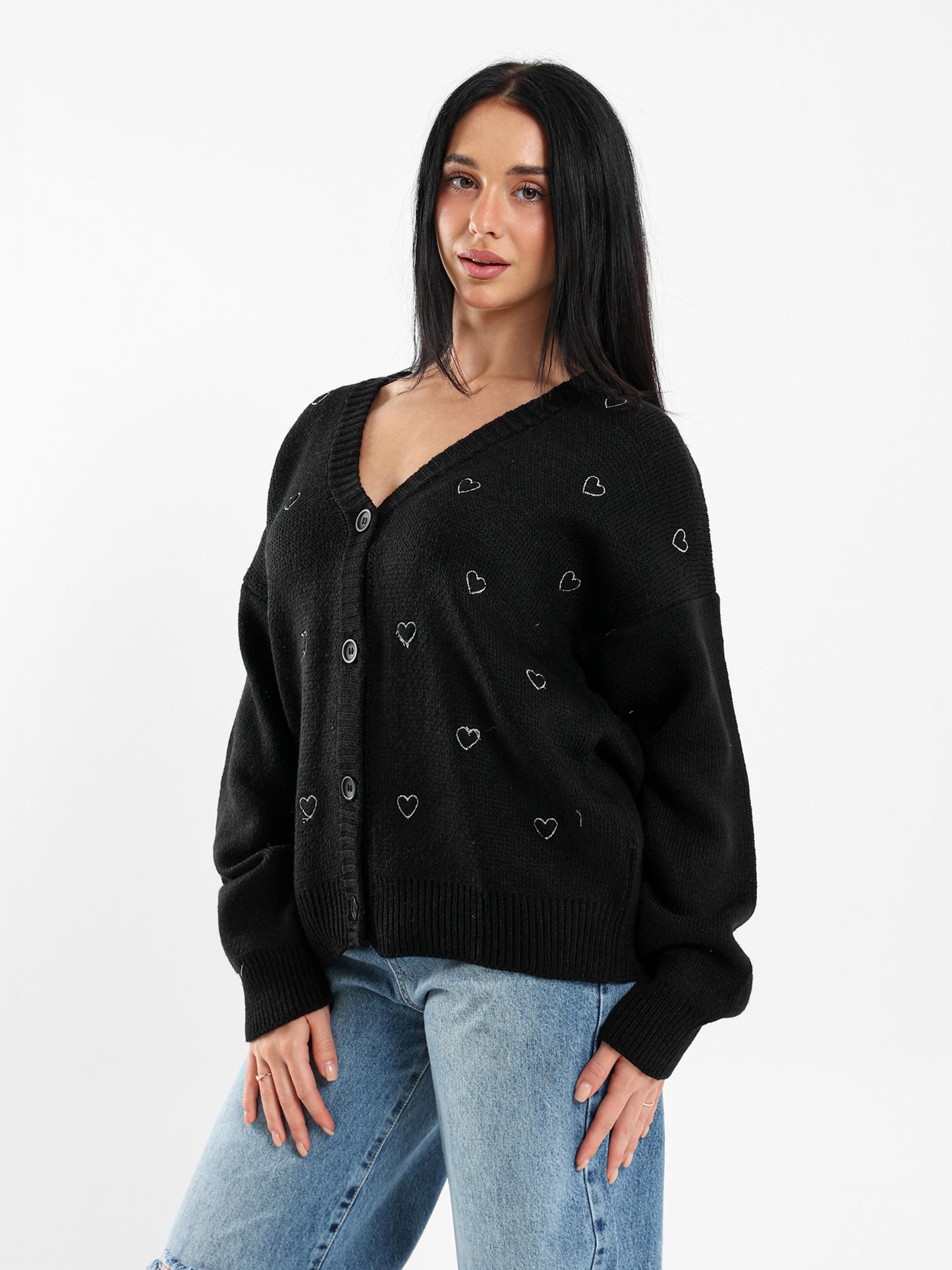 Rhinestone Heart Cardigan