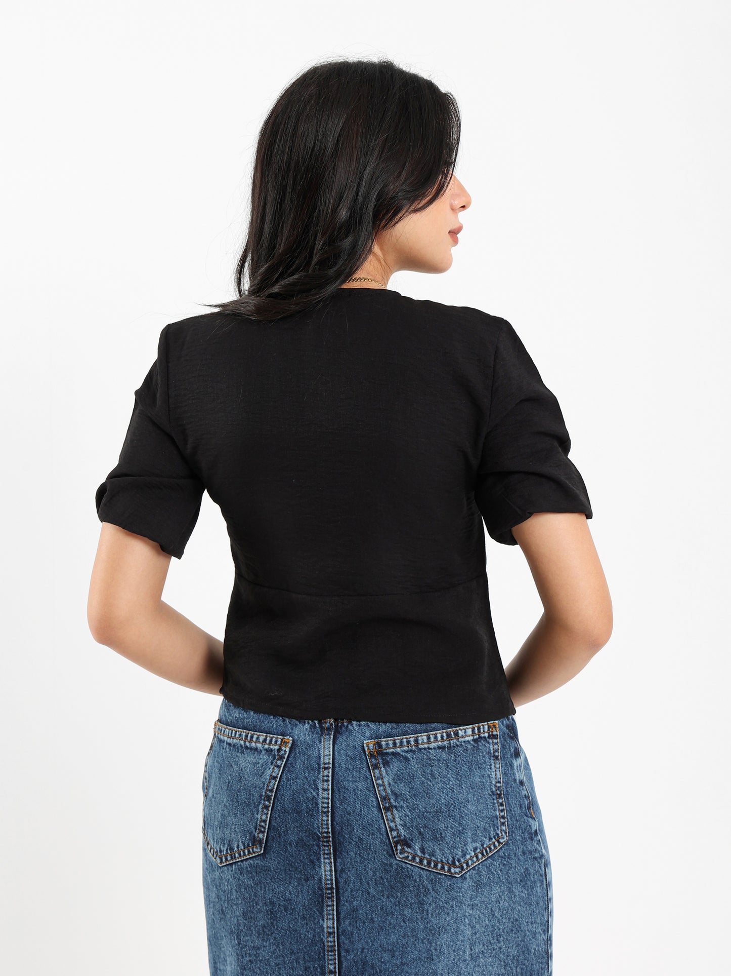 Button-Front Blouse