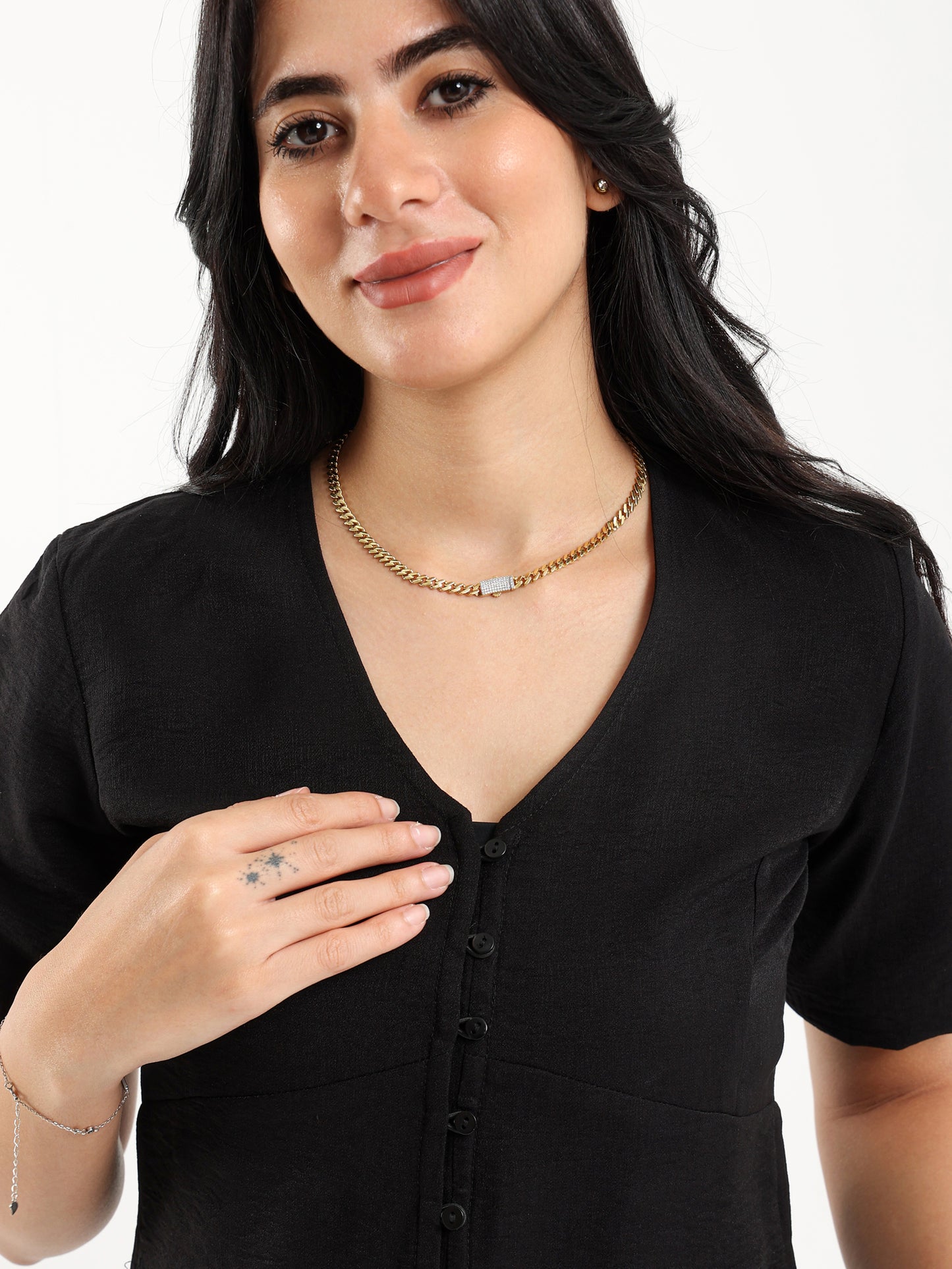Button-Front Blouse