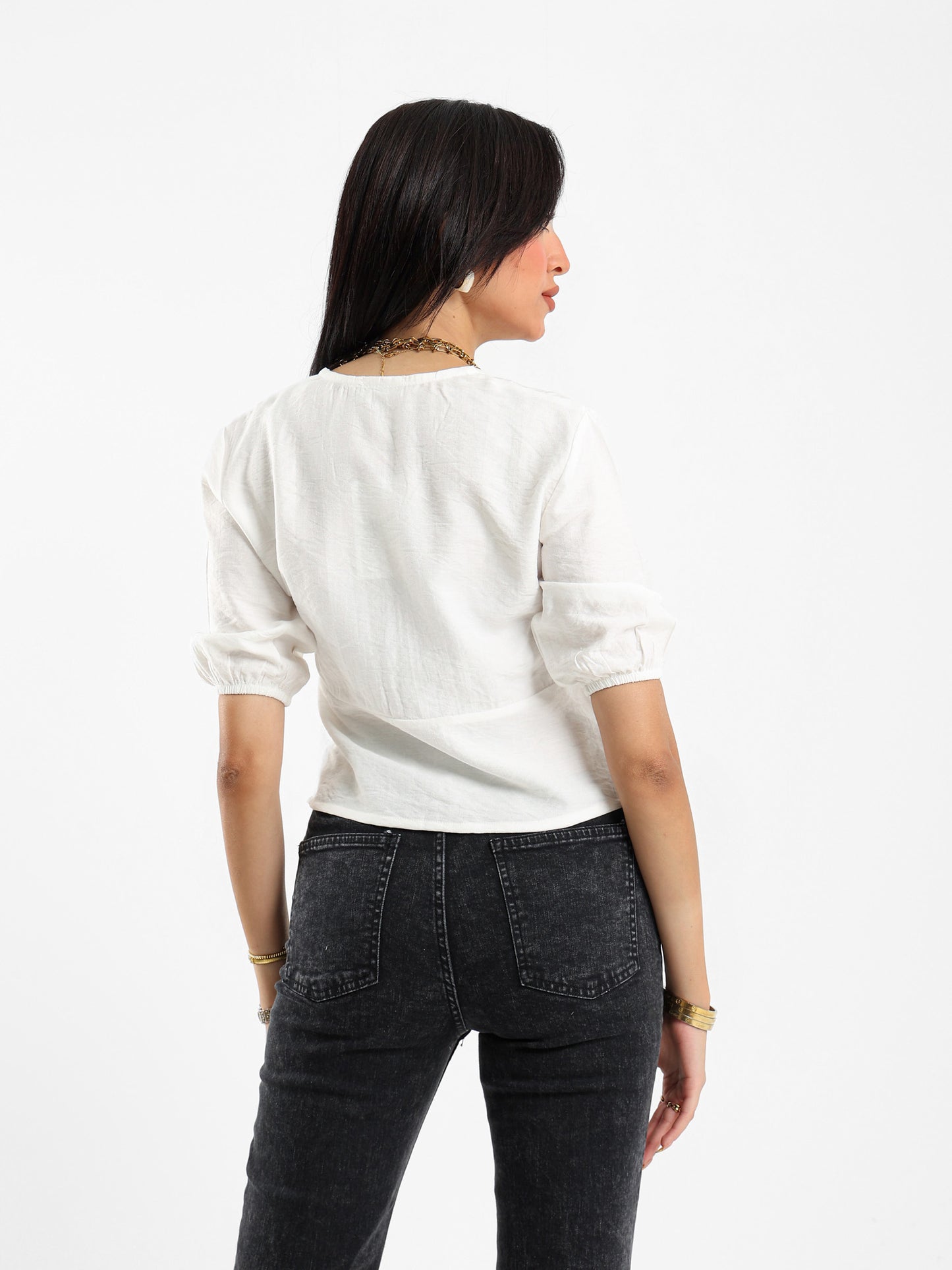 Button-Front Blouse