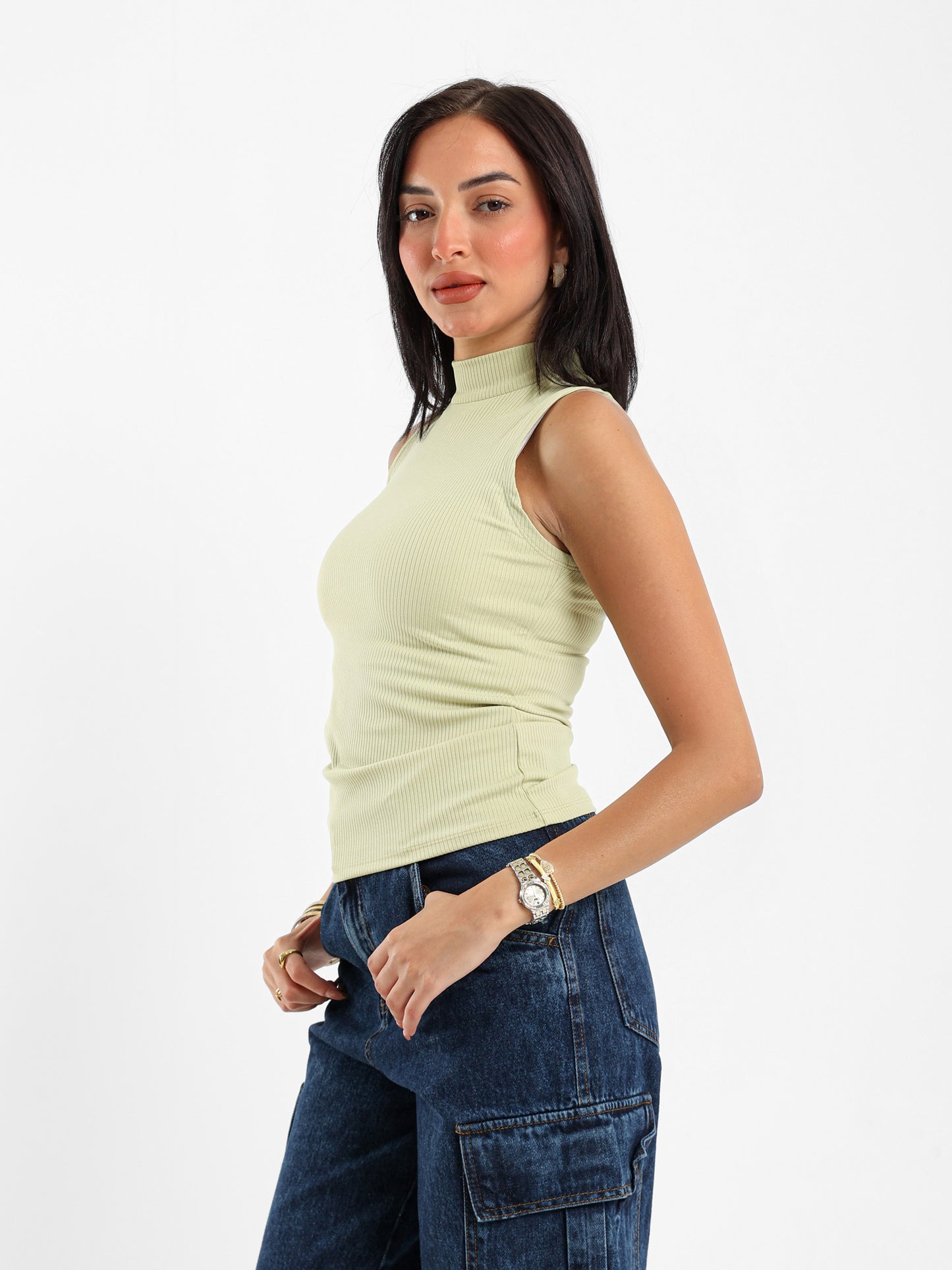 Sleeveless Mock-Neck Top