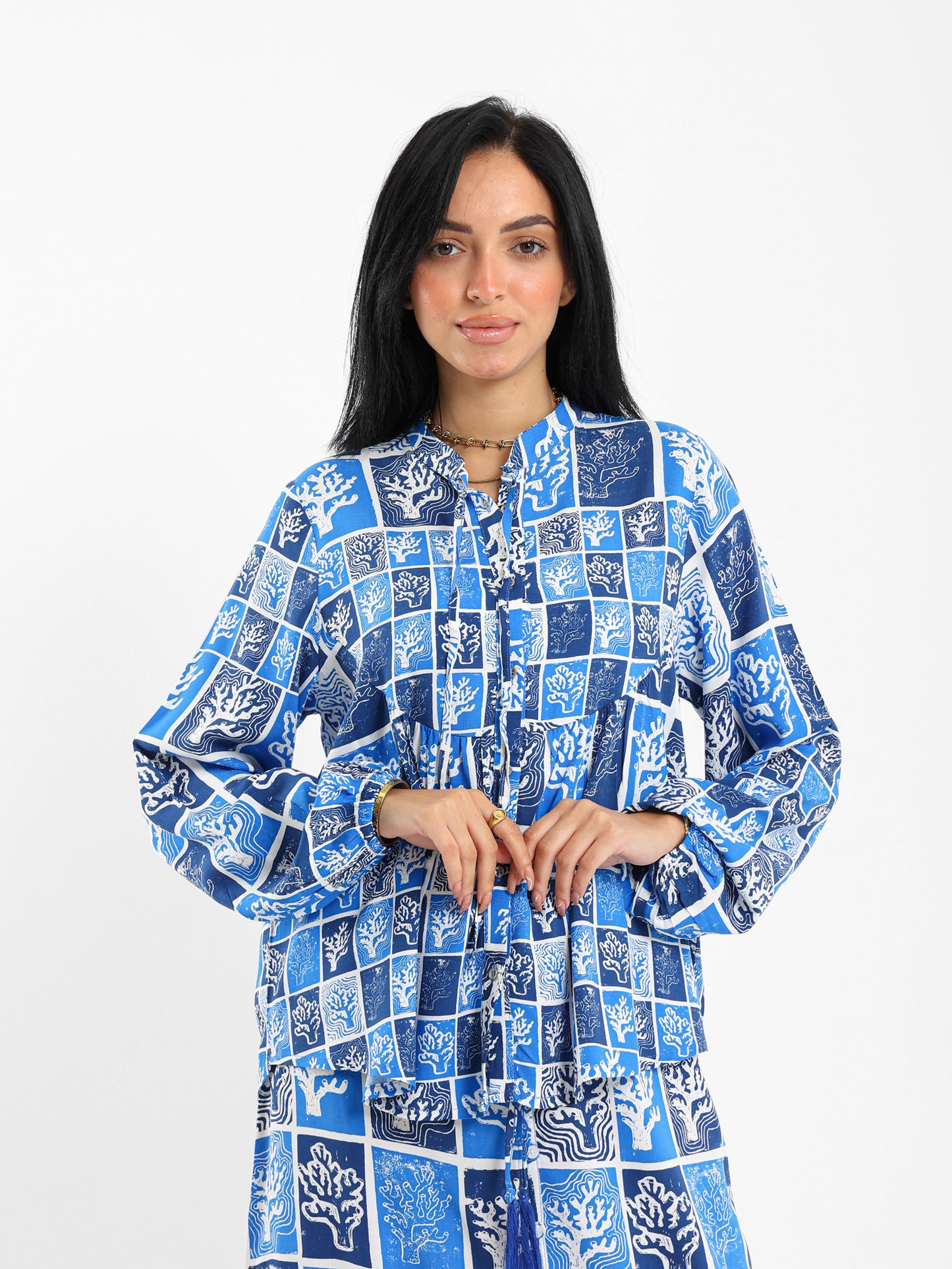 Printed High-Low Shirt