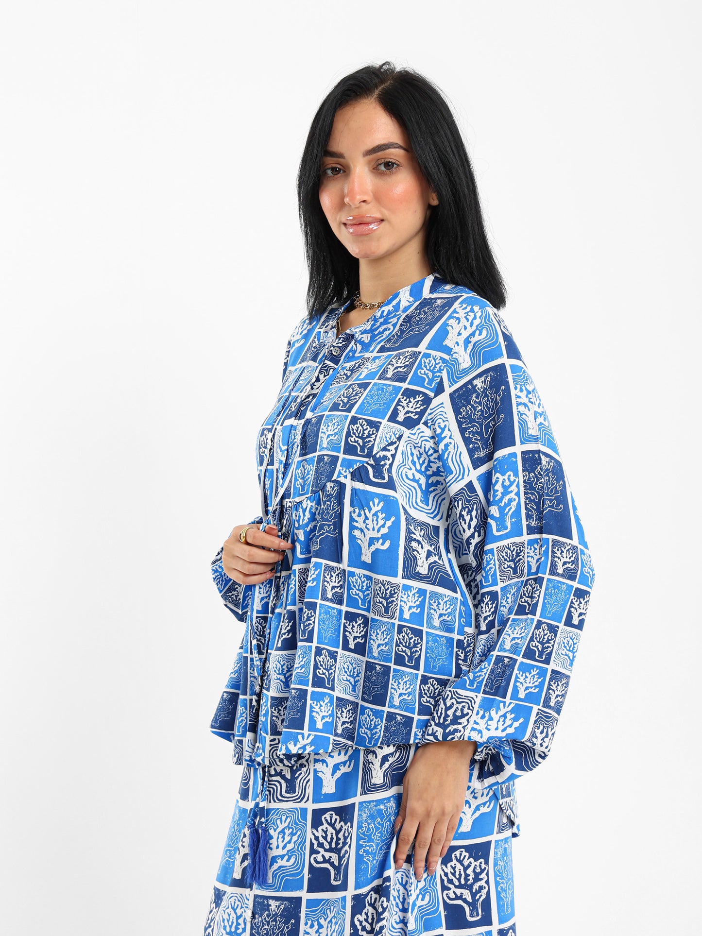 Printed High-Low Shirt