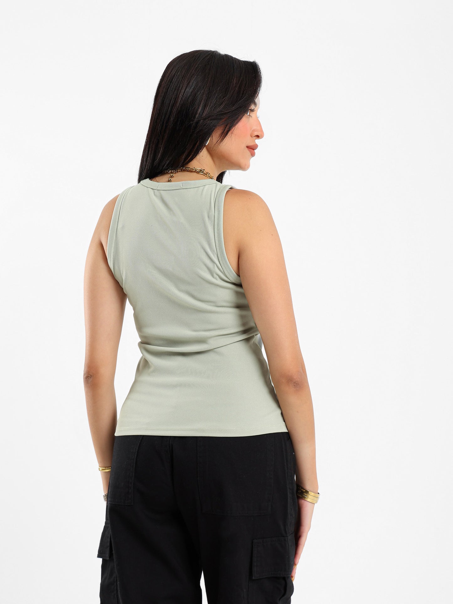 Slim Ribbed Halter Neck Top