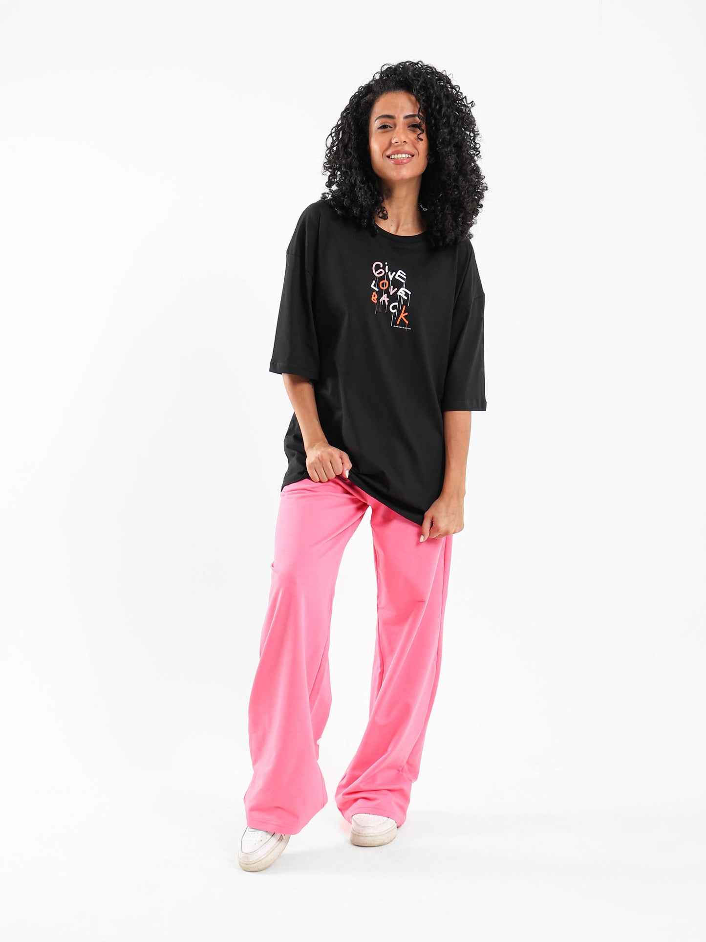 Give Love Back Printed Oversized T-Shirt