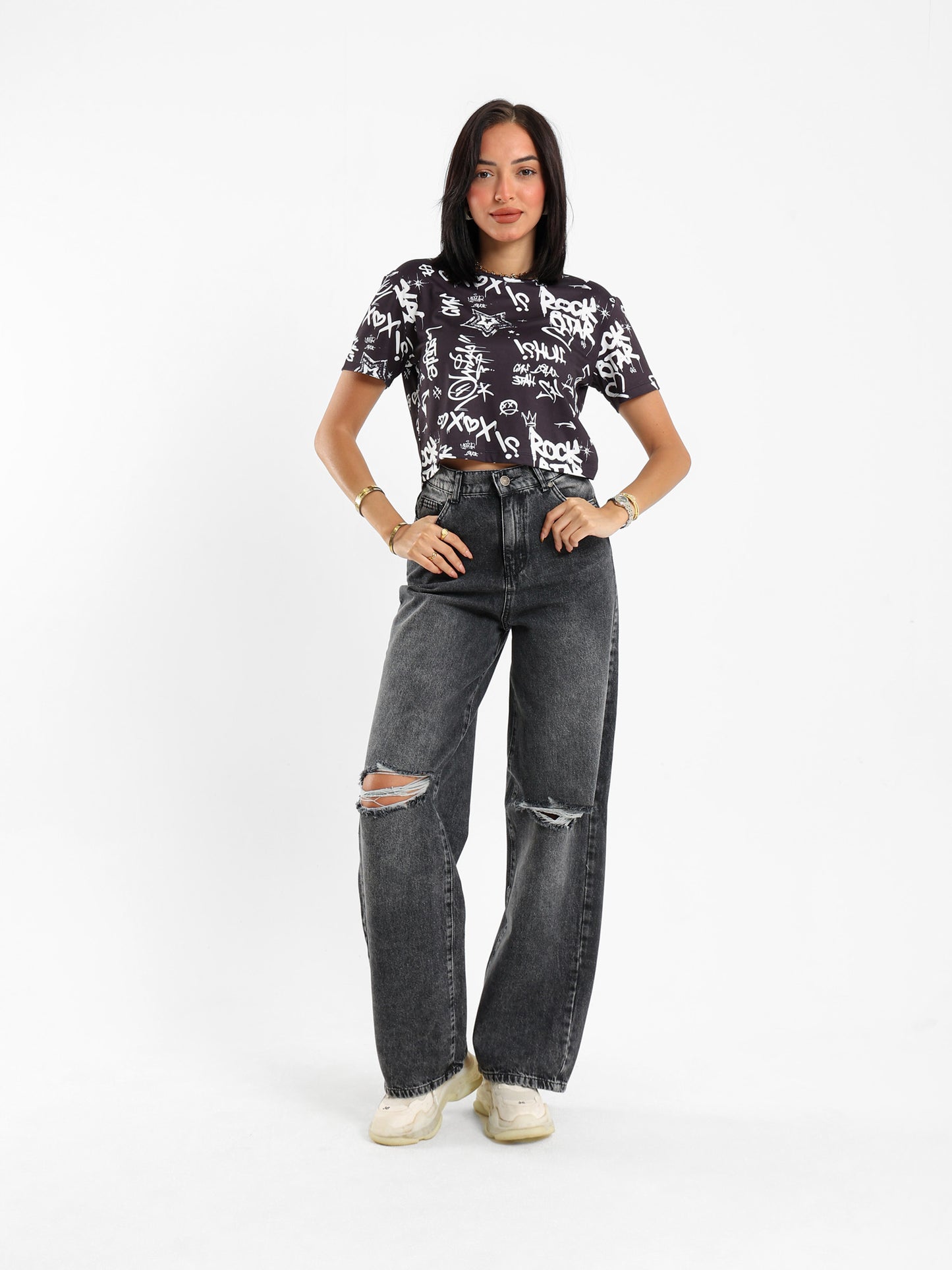 Half Sleeves Cropped Top
