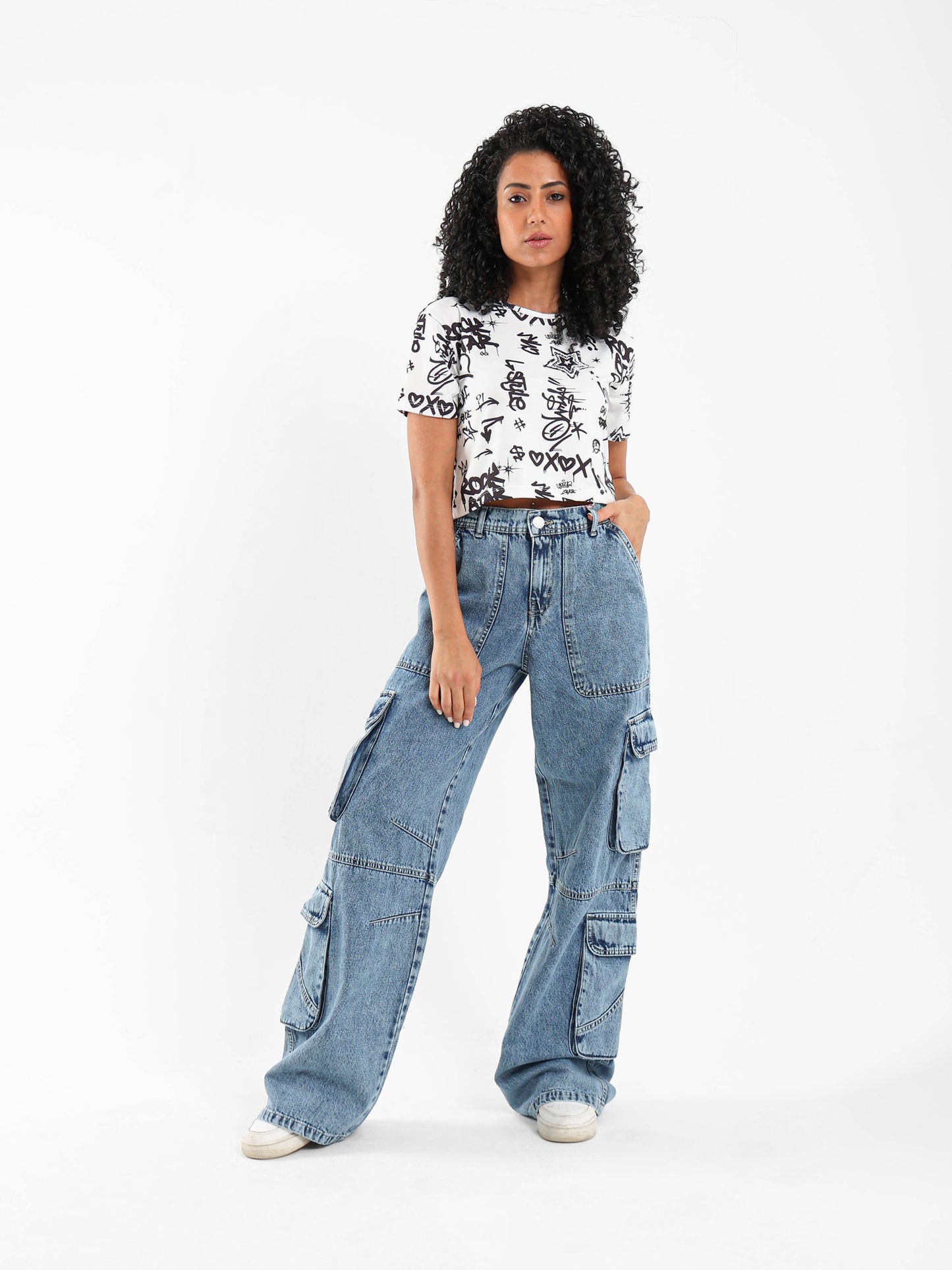 Half Sleeves Cropped Top