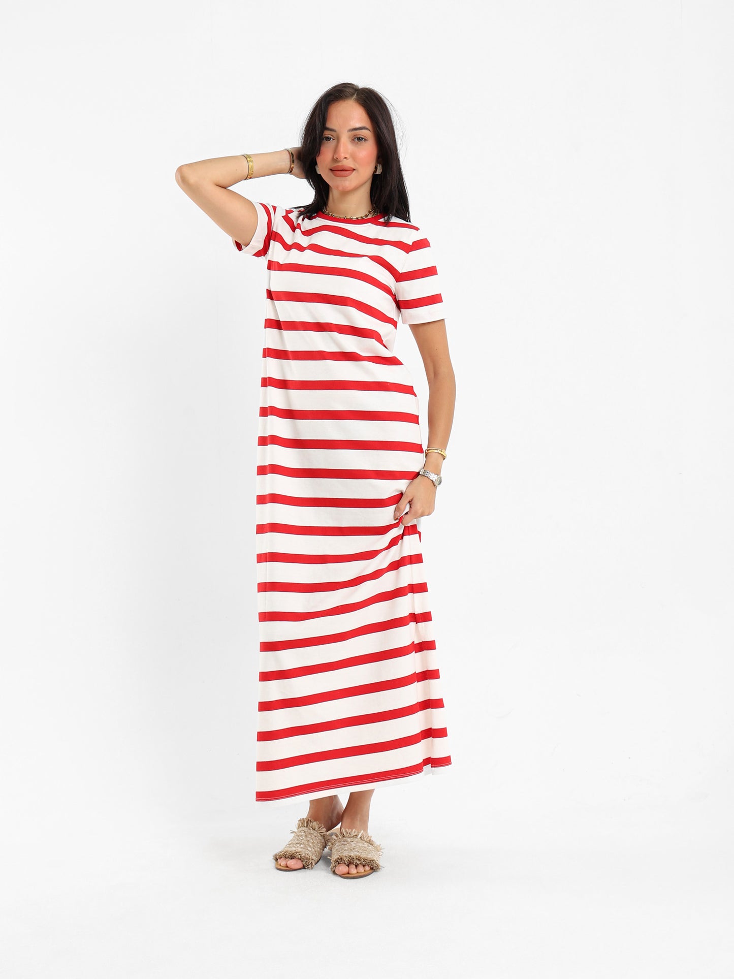 Striped Long Length Dress