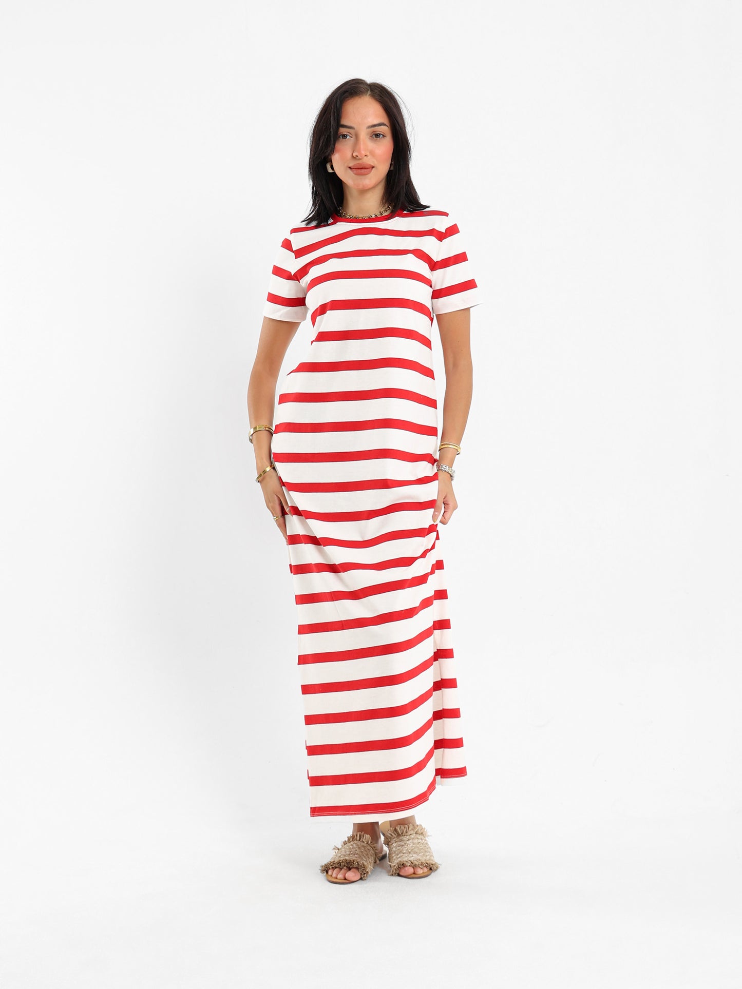 Striped Long Length Dress