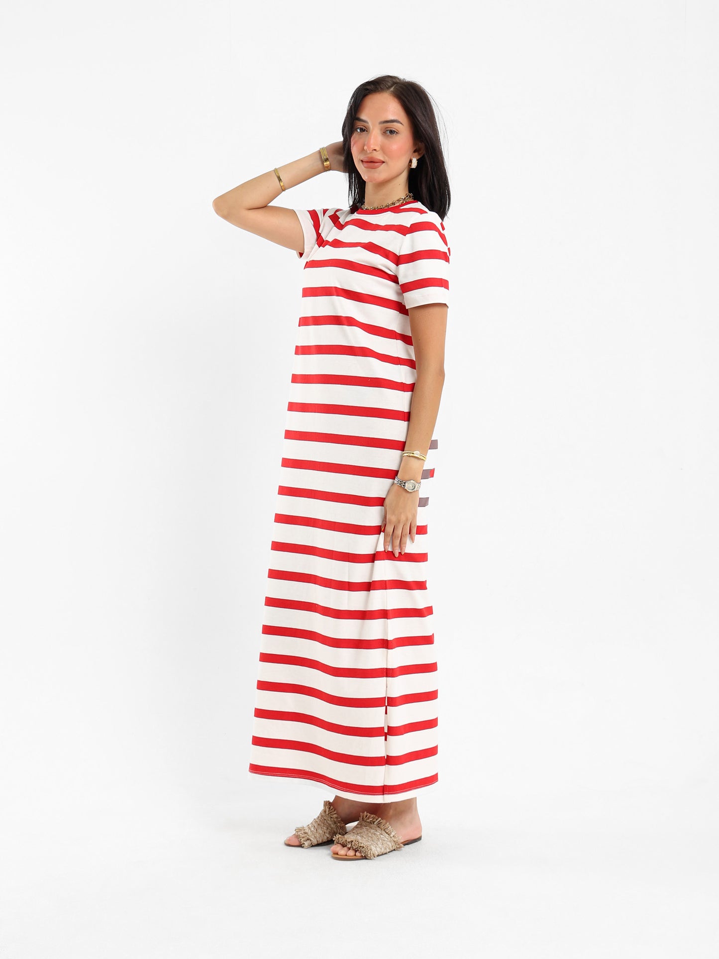 Striped Long Length Dress
