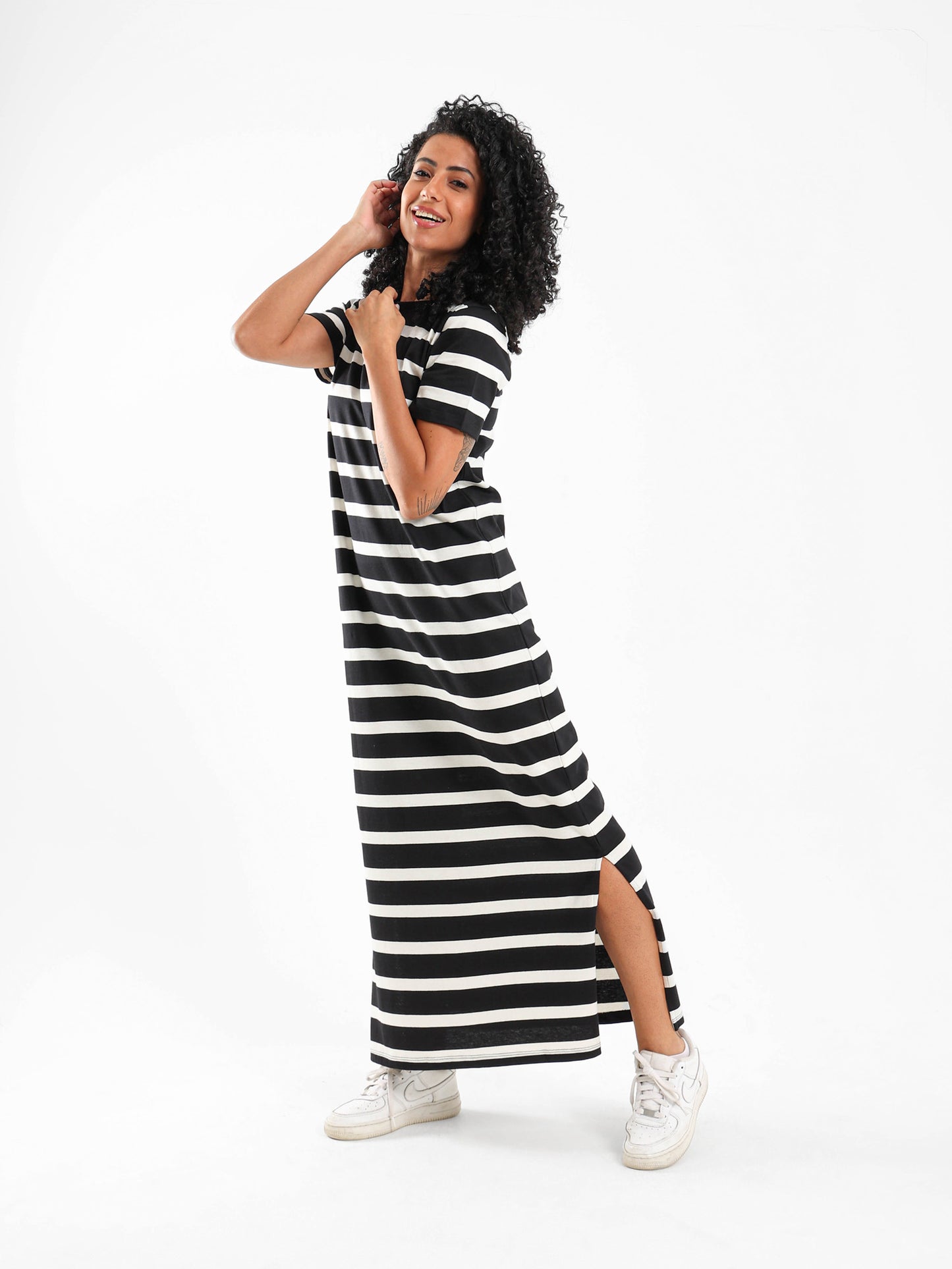 Striped Long Length Dress