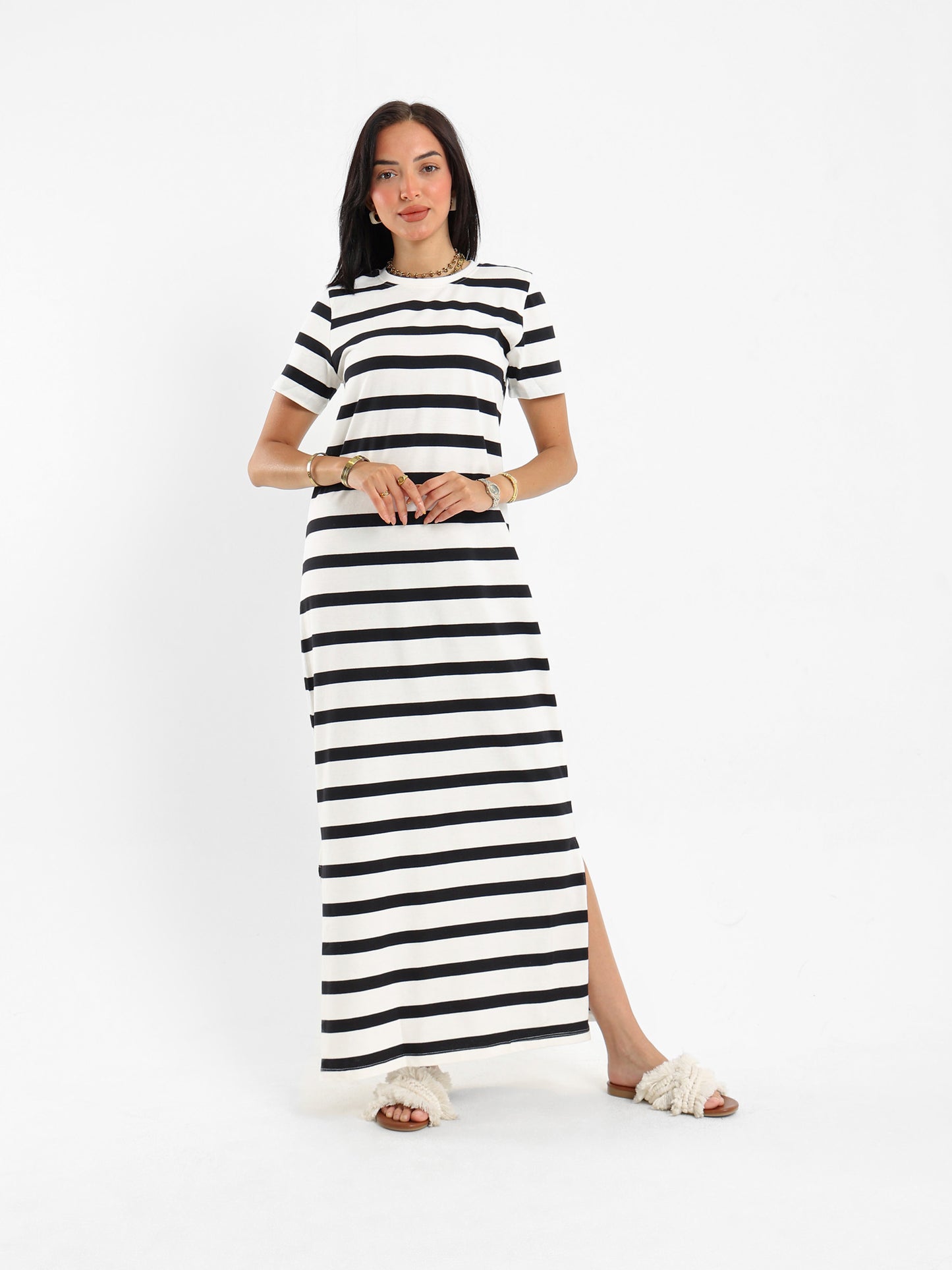 Striped Long Length Dress