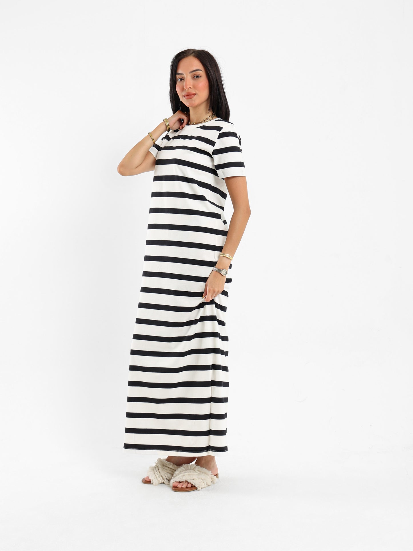 Striped Long Length Dress