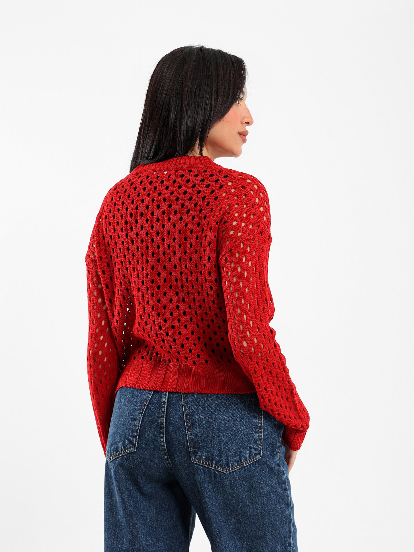 Open-Knit Long Sleeve Sweater