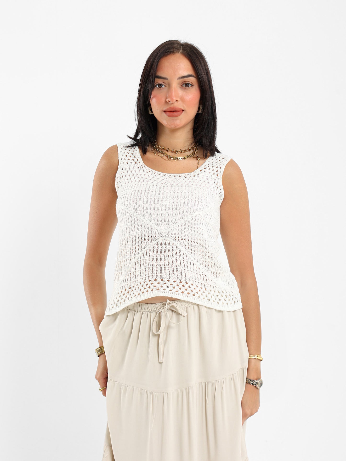 Tricot Sleeveless Top