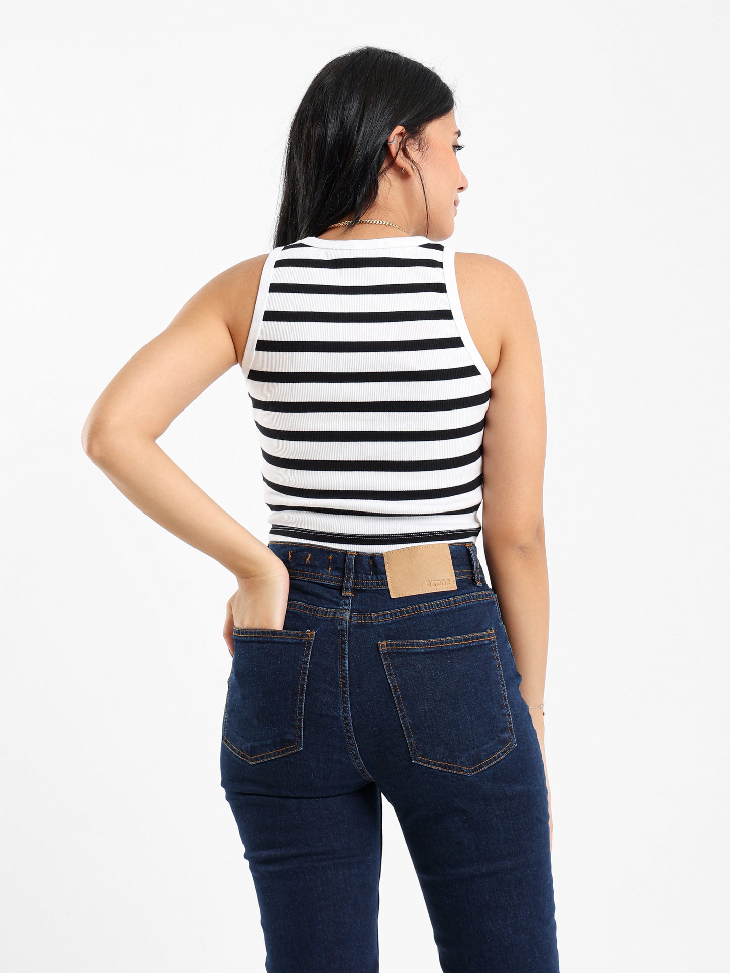 Striped Halter Neck Top