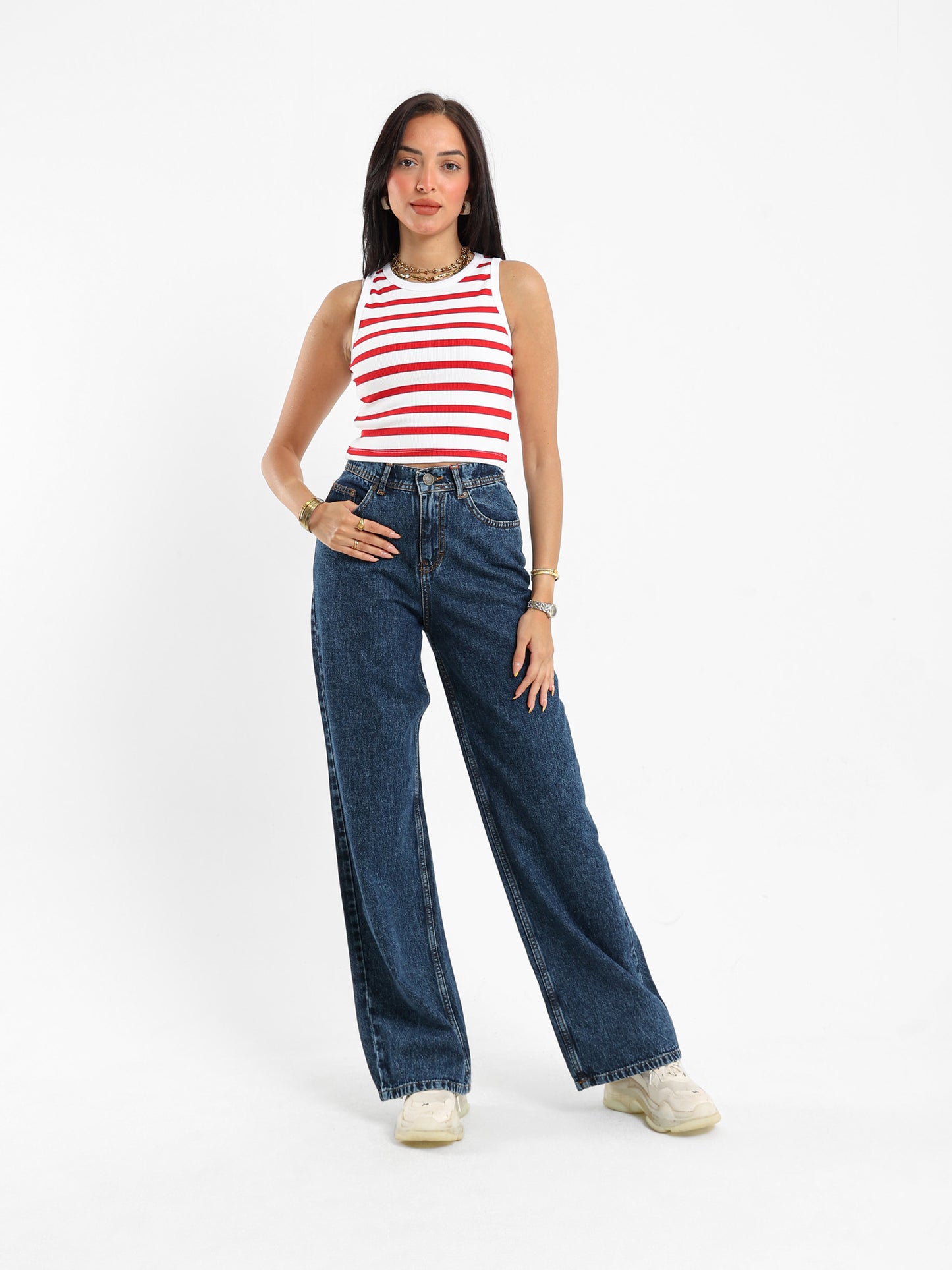 Striped Halter Neck Top
