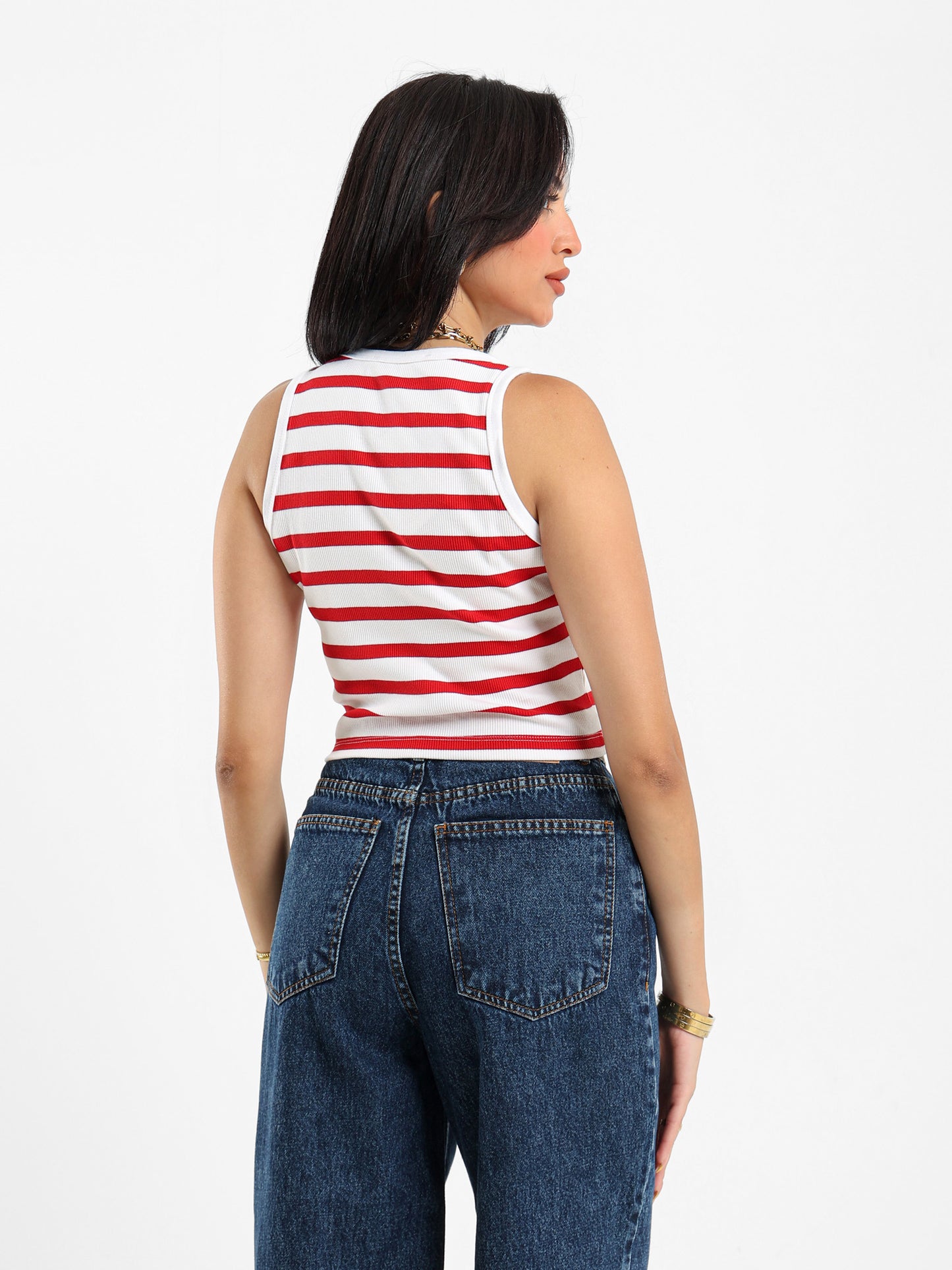 Striped Halter Neck Top
