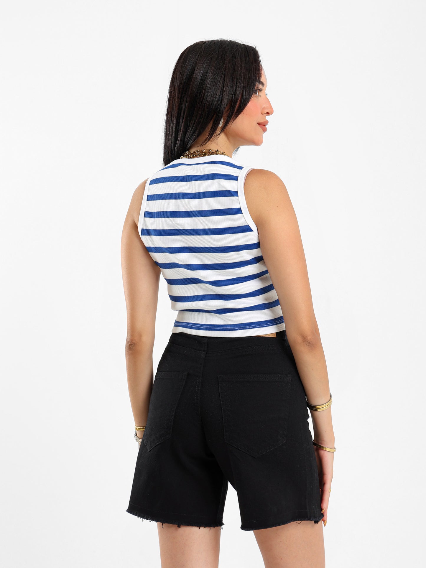 Striped Halter Neck Top