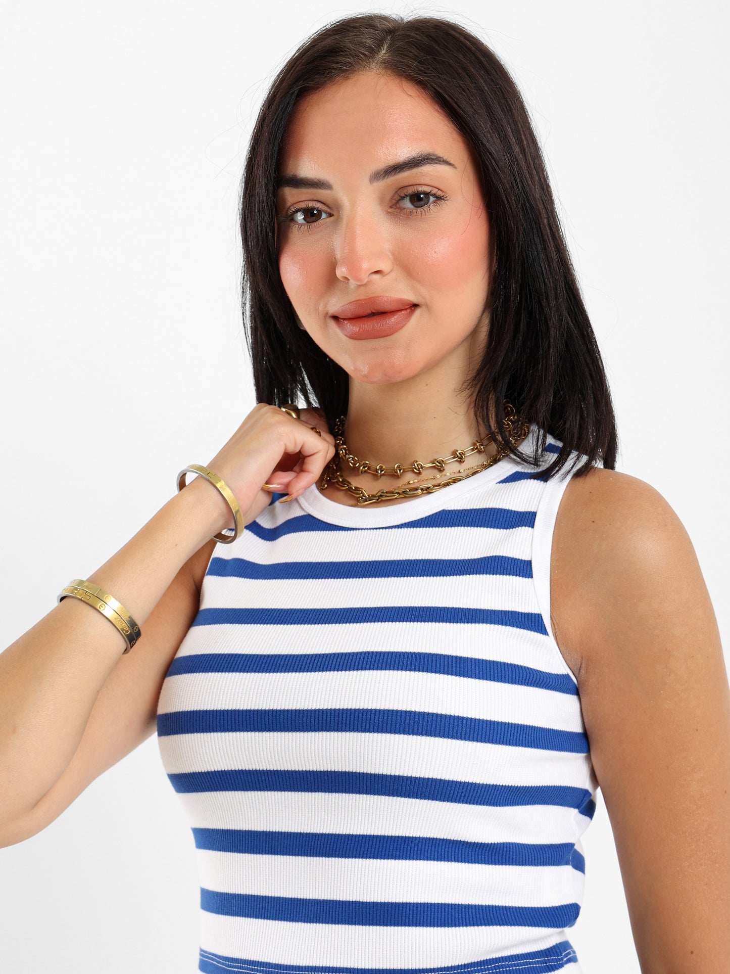 Striped Halter Neck Top