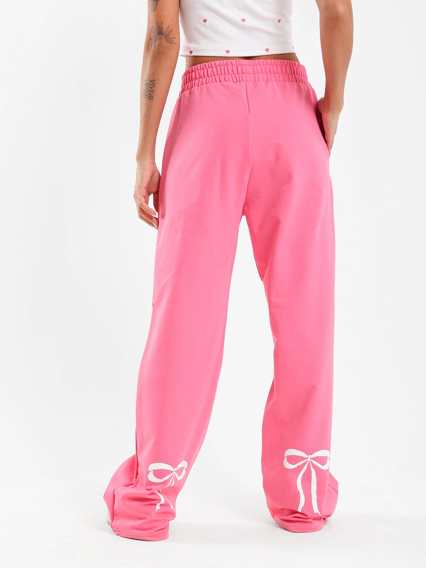 Back Printed Bow Sweatpants