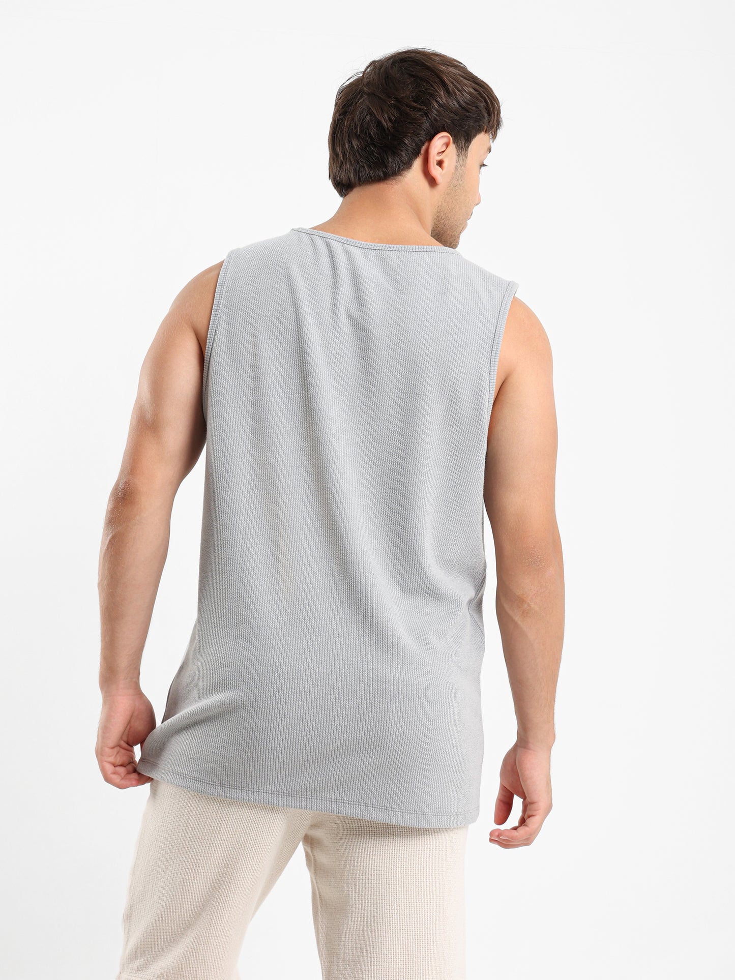 Ribbed Sleeveless T-Shirt