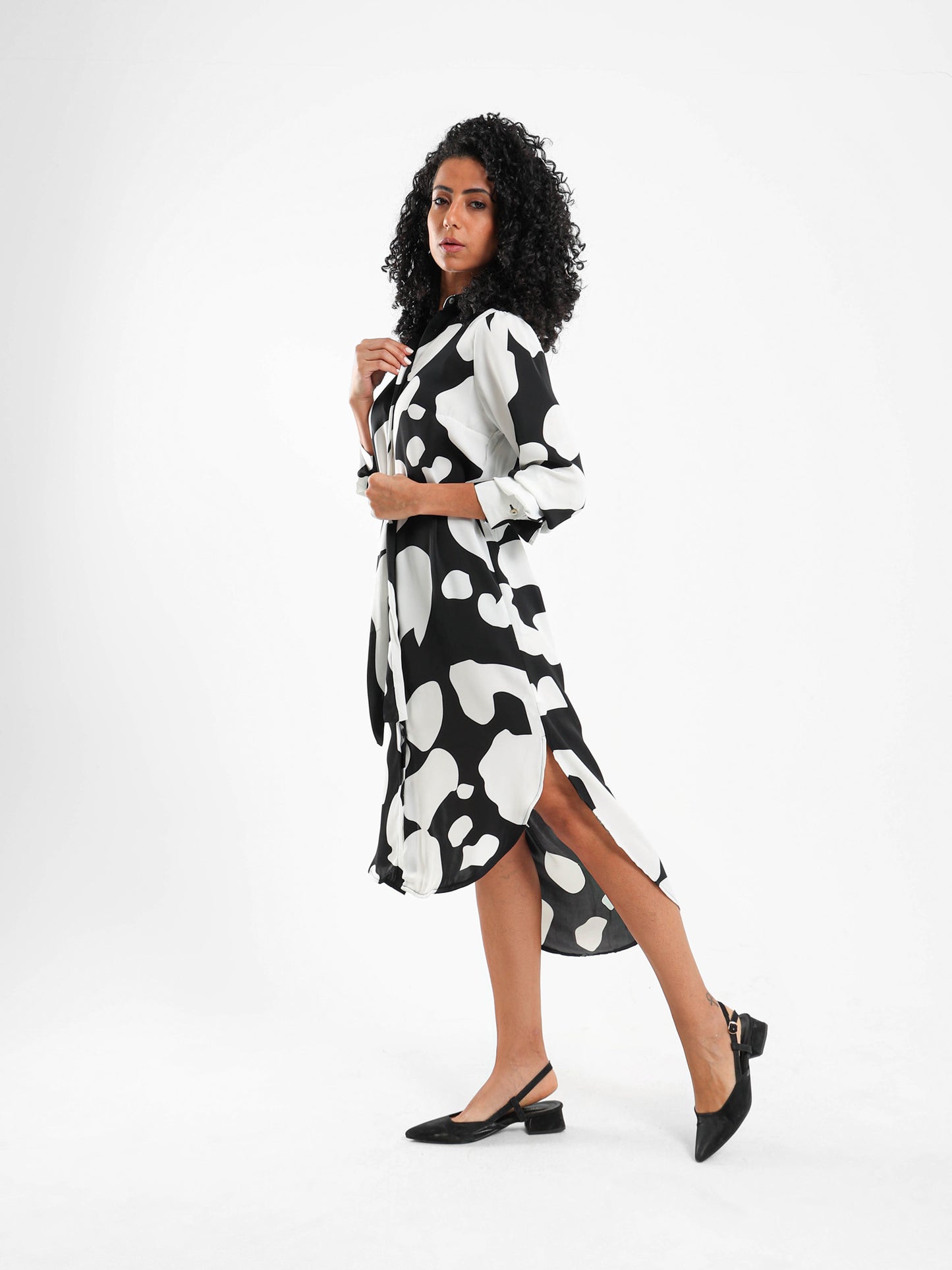 All-Over Print Shirt Dress