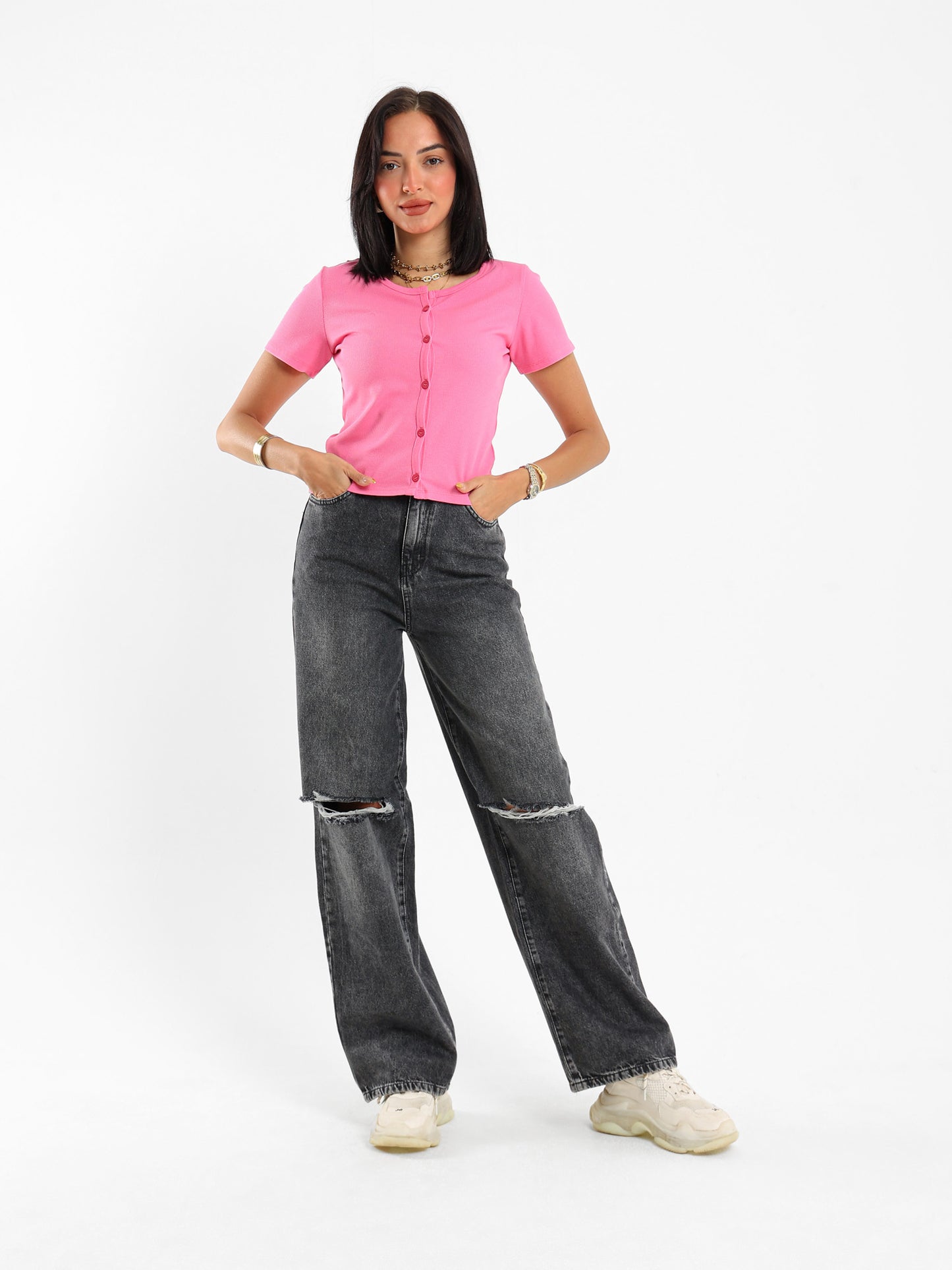 Ribbed Short Sleeve Fitted Cardigan
