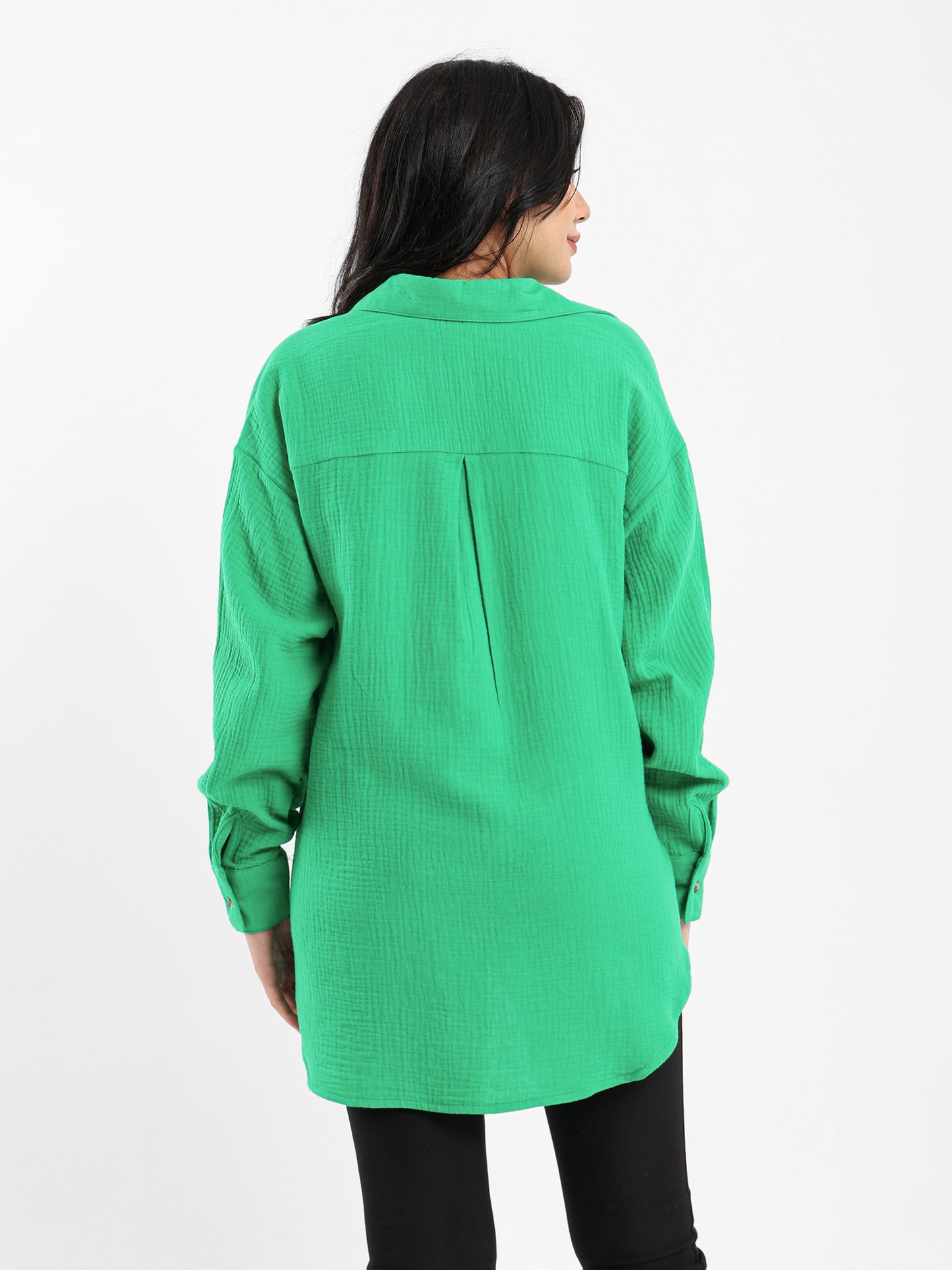 Crinkled Long Sleeve Shirt