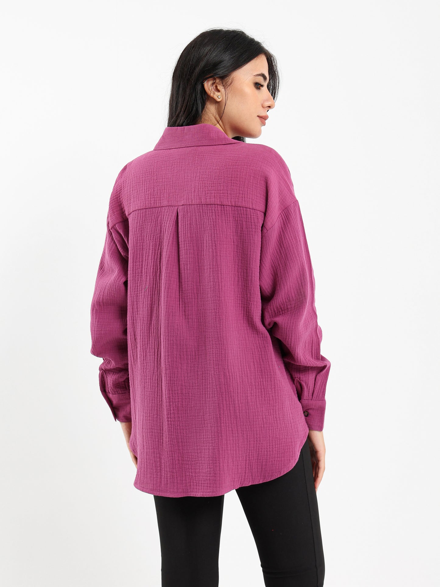 Crinkled Long Sleeve Shirt