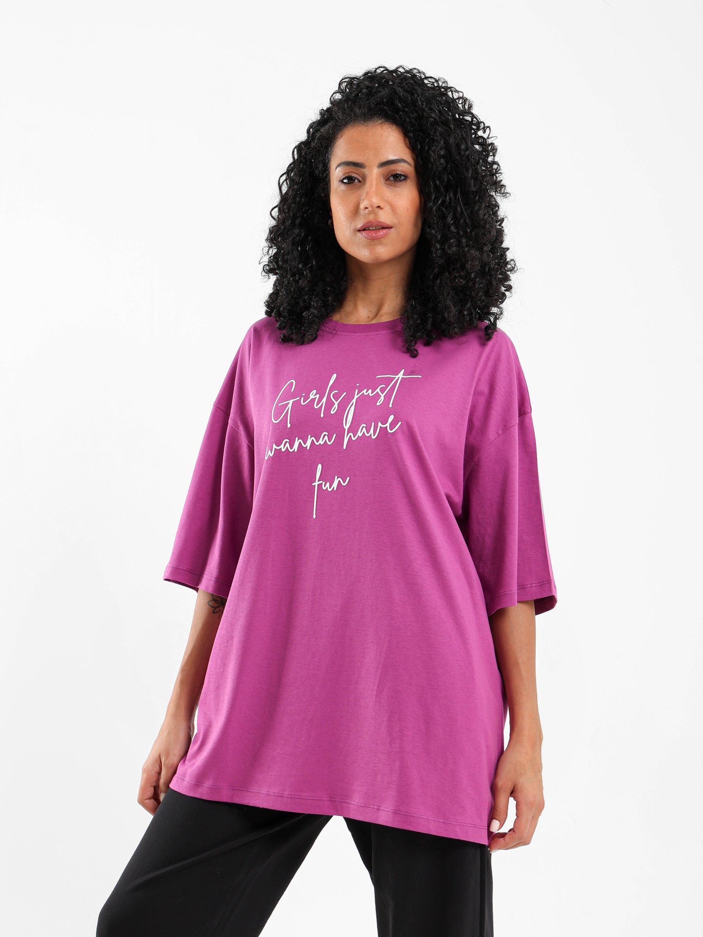 Bunny Printed Oversized T-Shirt
