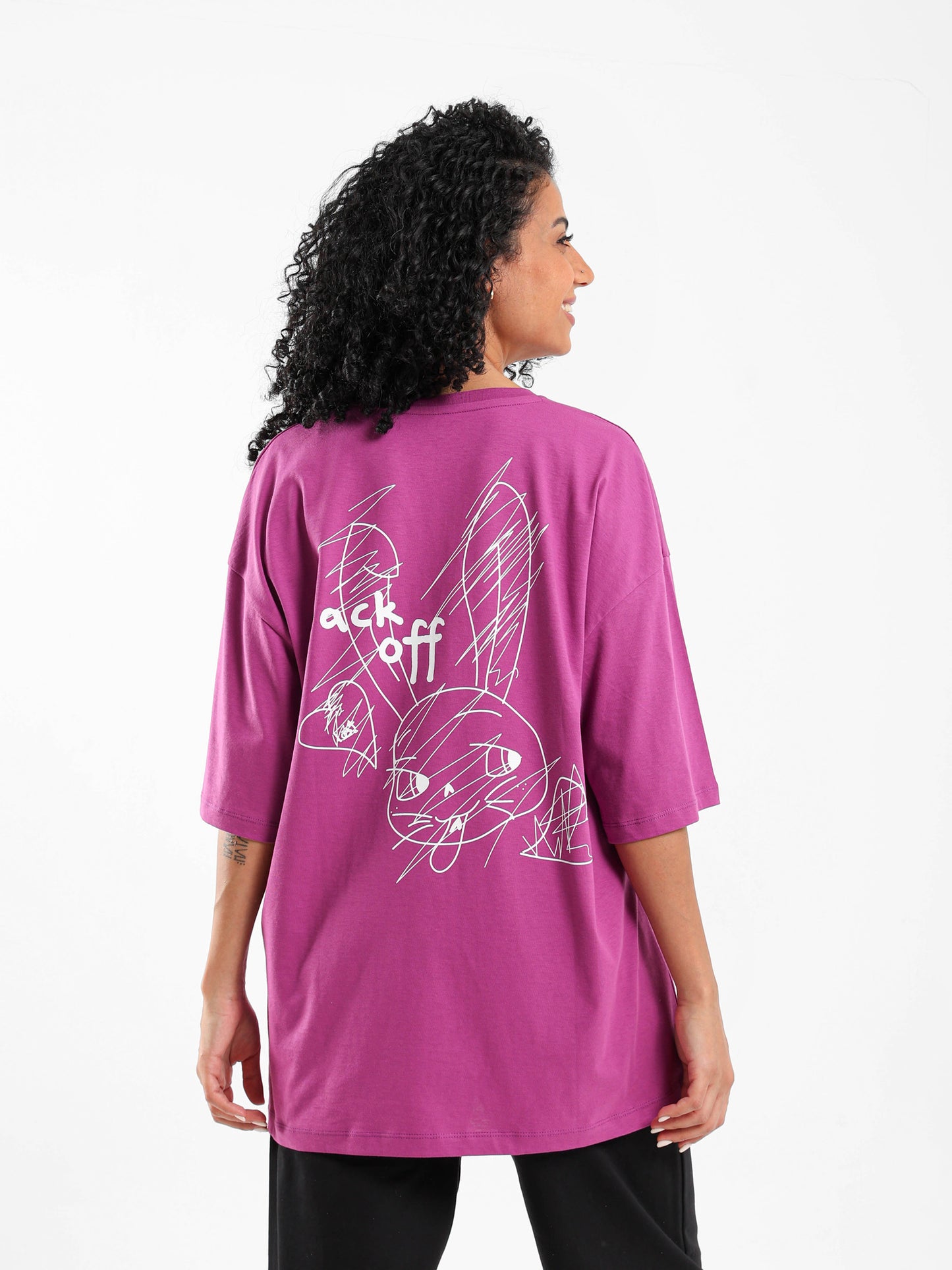 Bunny Printed Oversized T-Shirt
