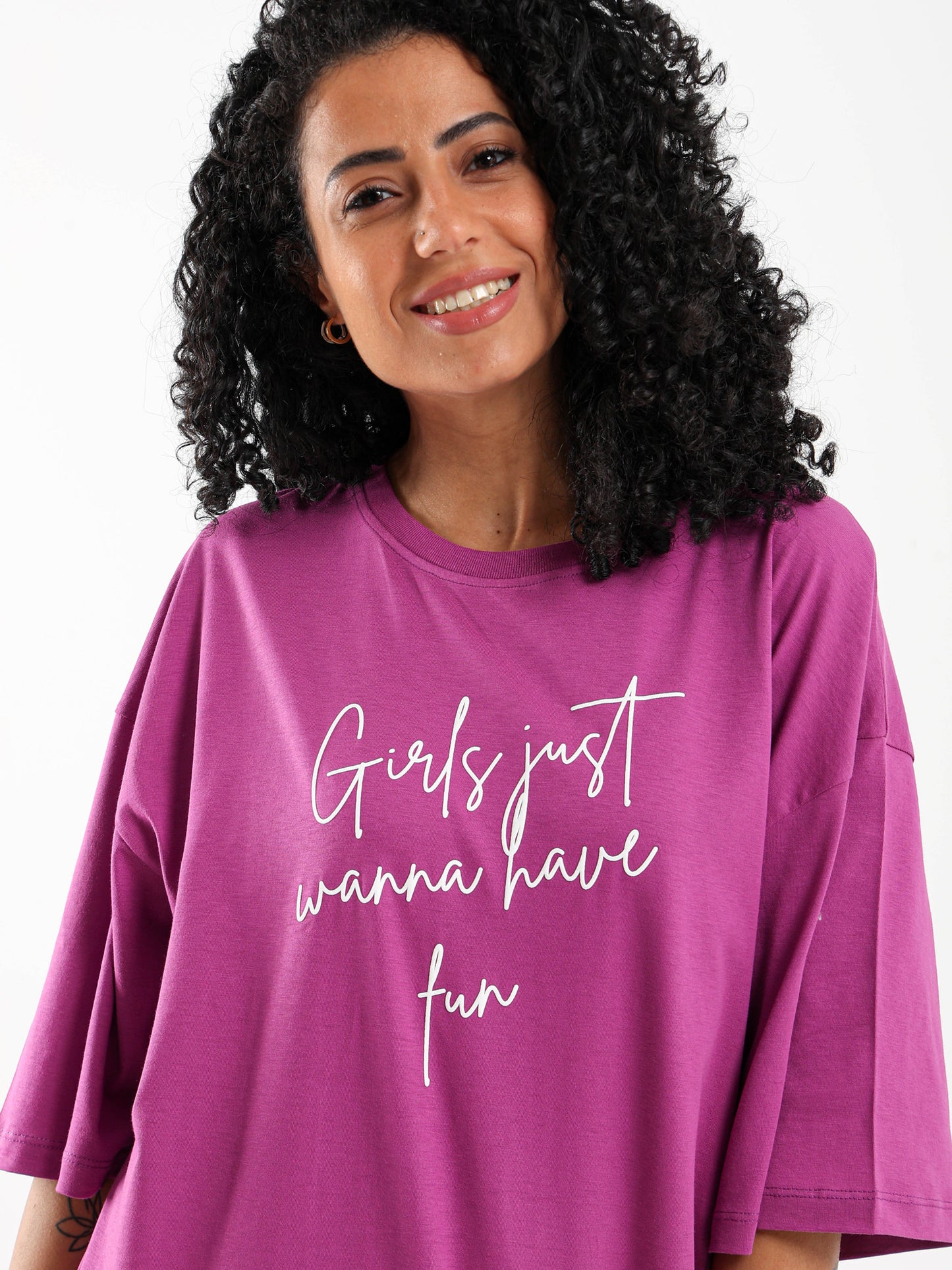 Bunny Printed Oversized T-Shirt