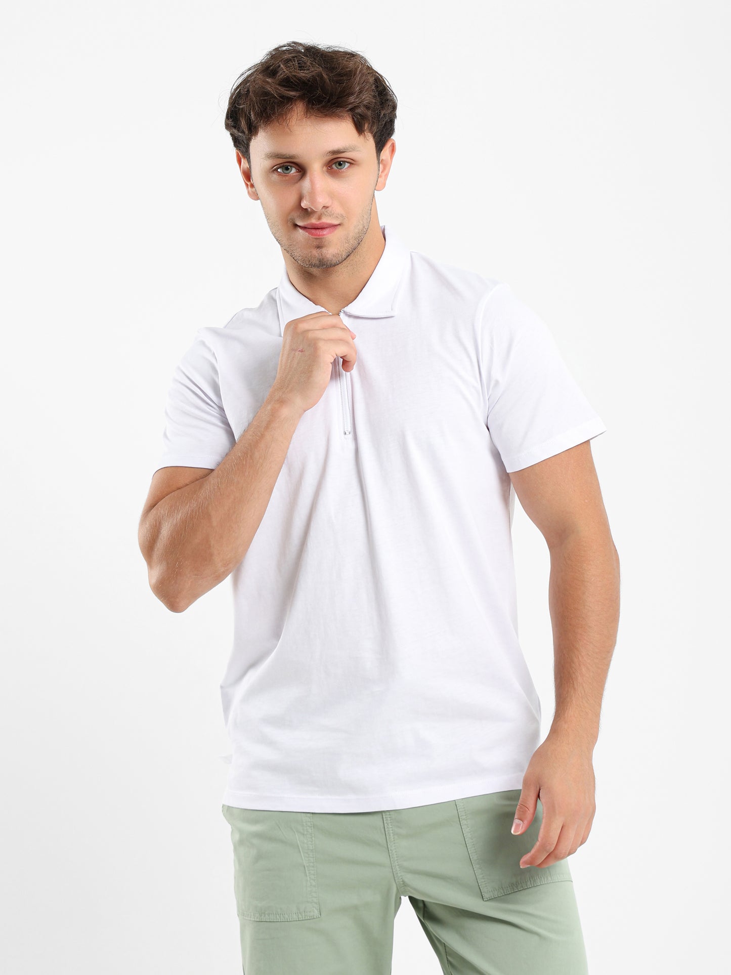 Polo Shirt with Zipper