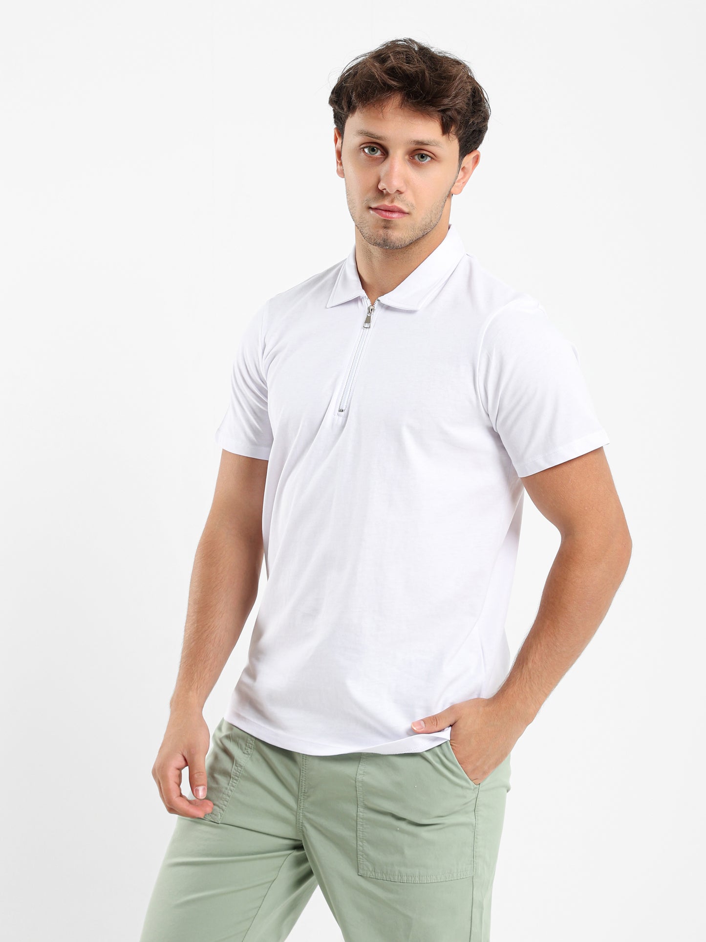 Polo Shirt with Zipper