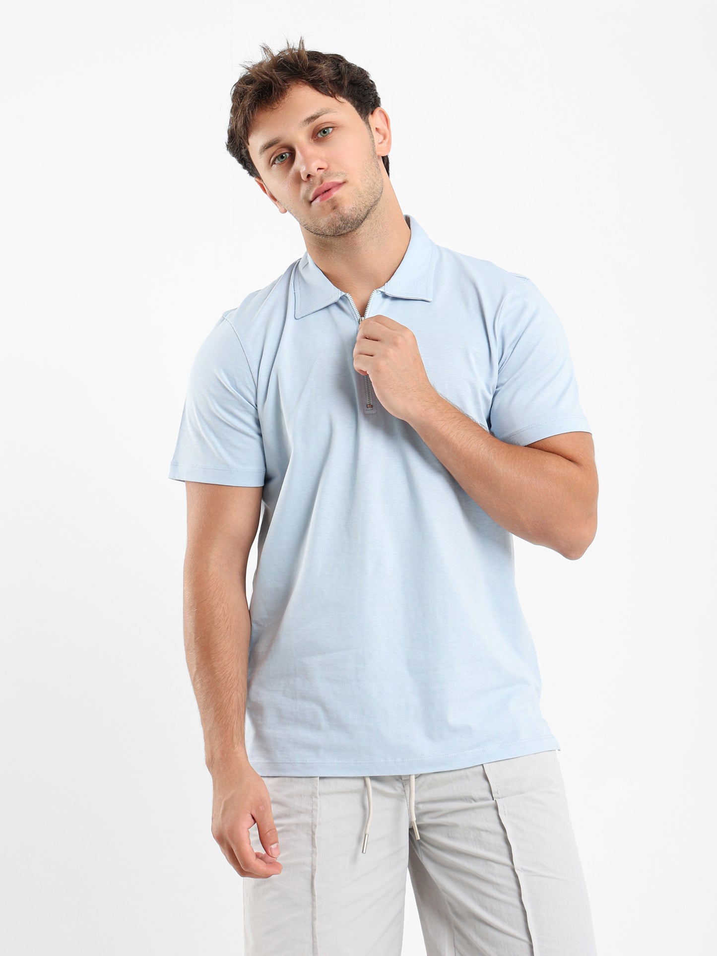 Polo Shirt with Zipper