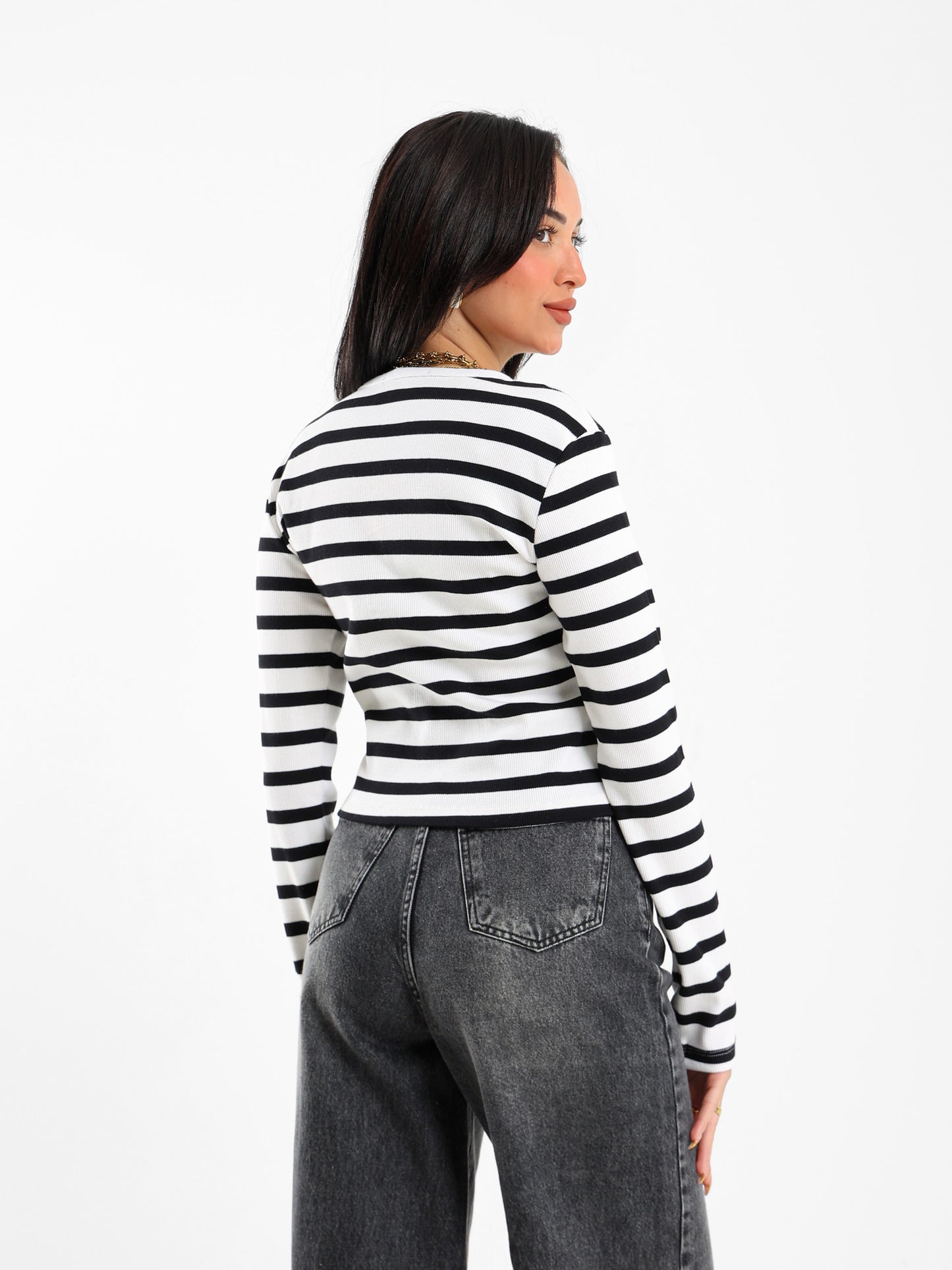 Striped Fitted Cardigan