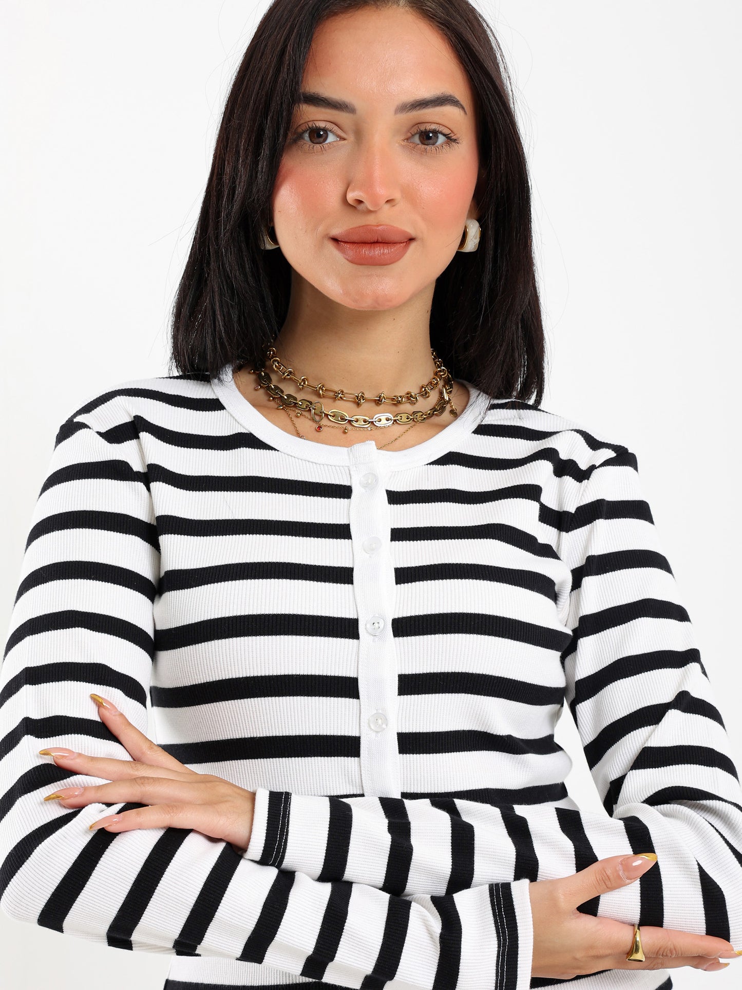 Striped Fitted Cardigan
