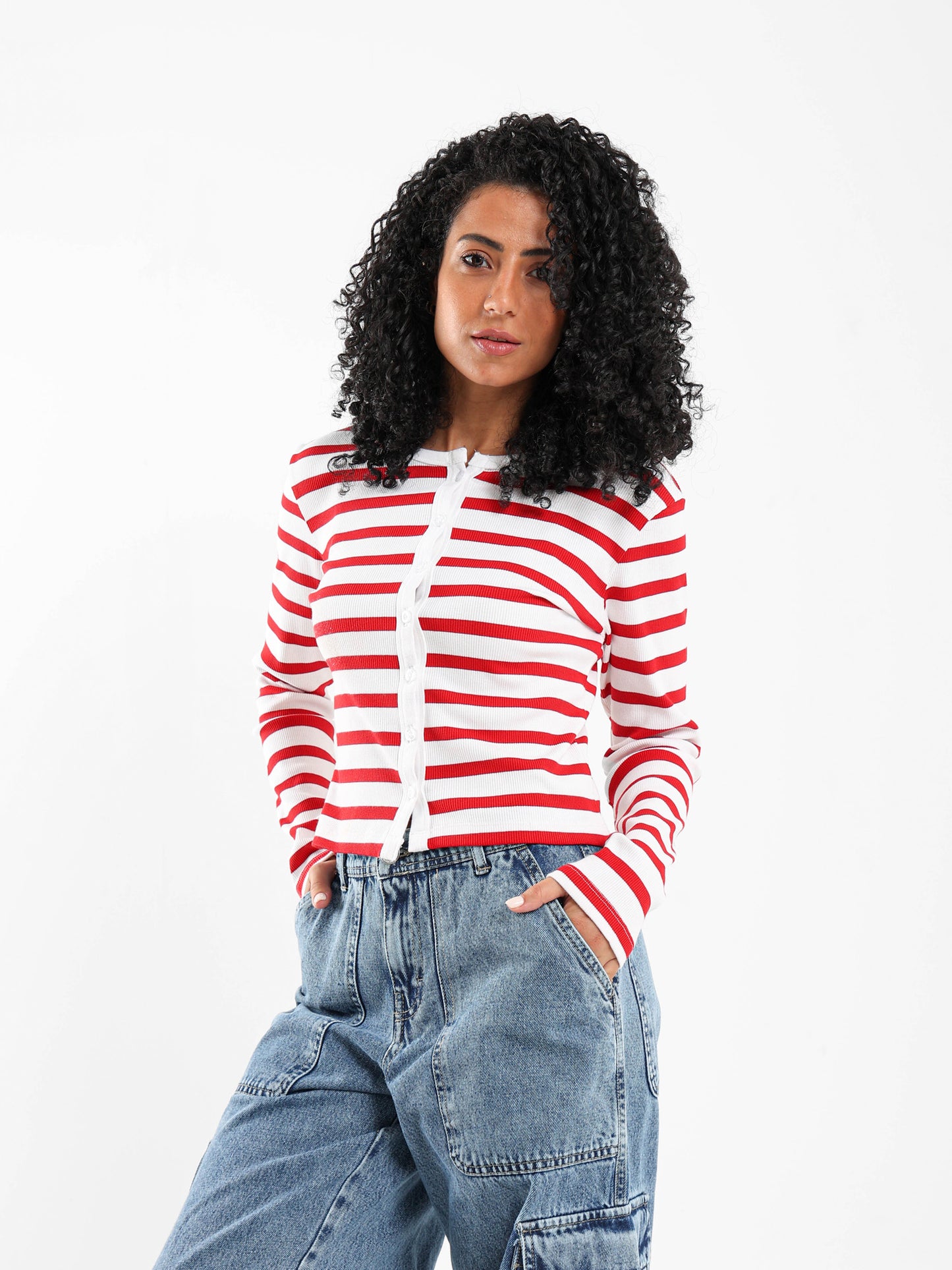 Striped Fitted Cardigan
