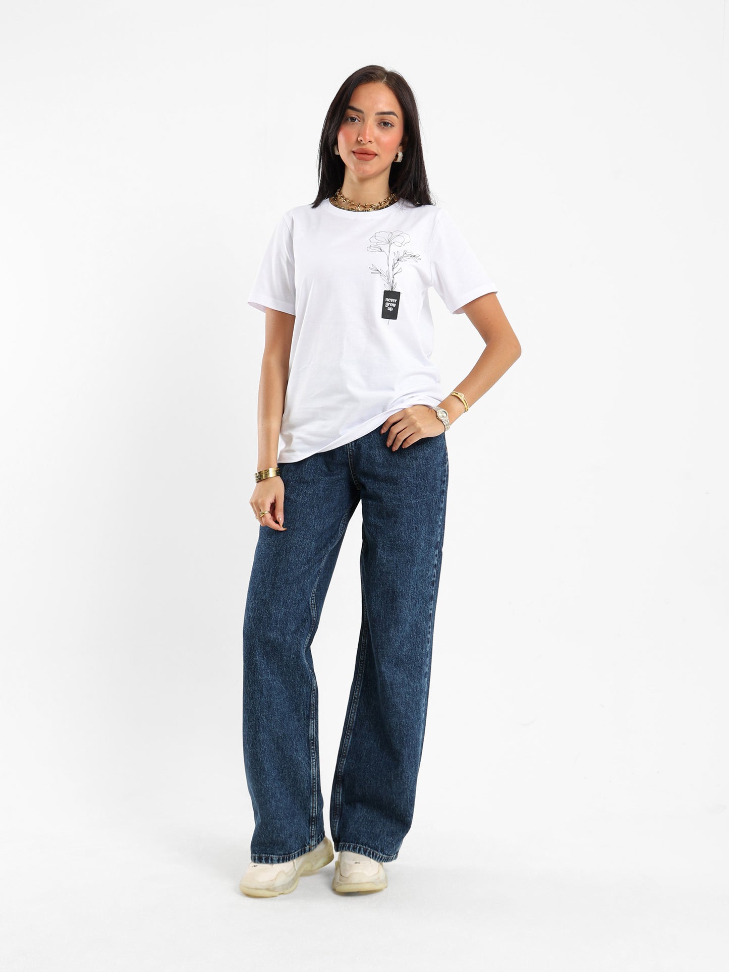 Flower Printed Regular Fit T-shirt
