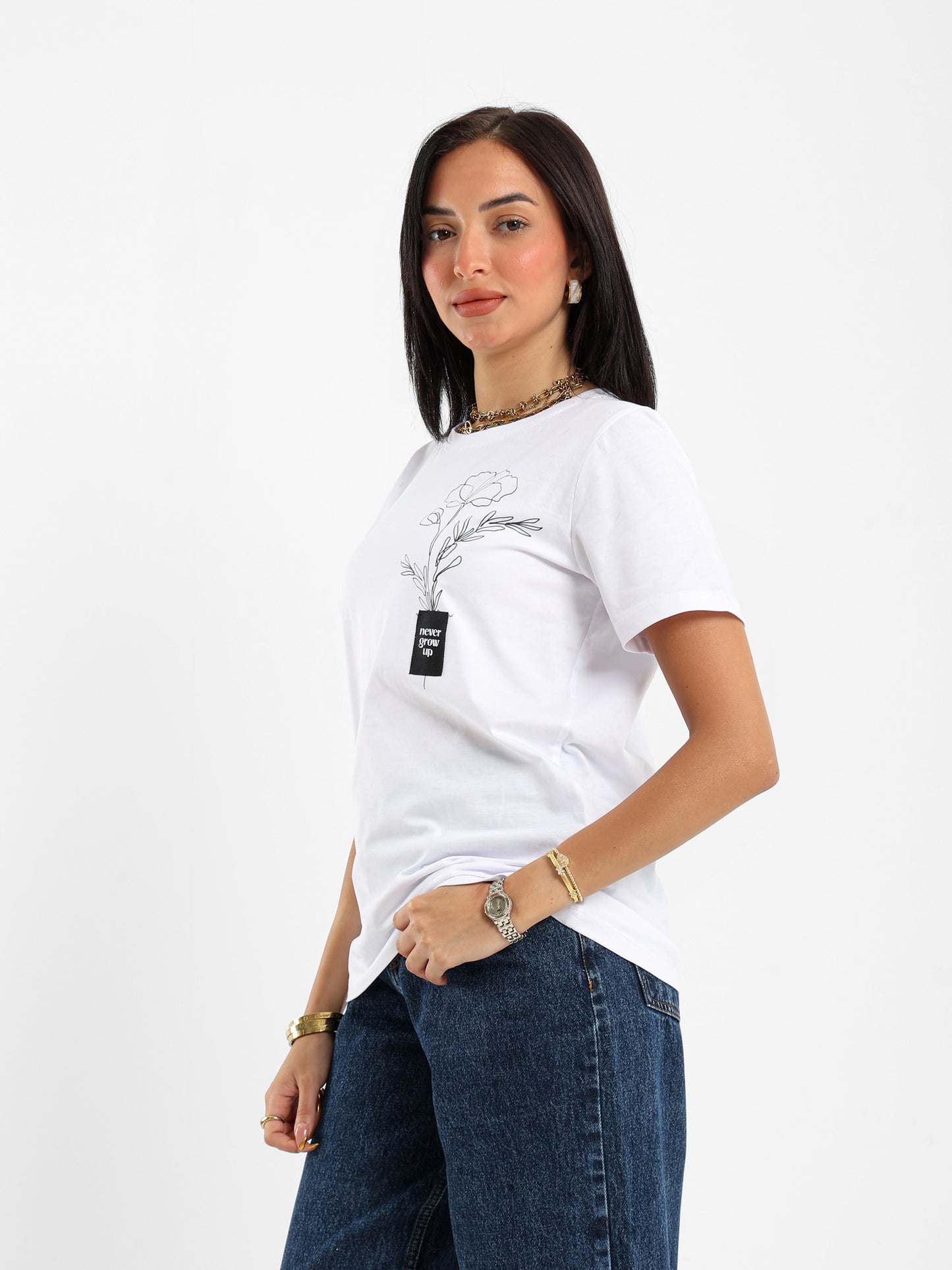 Flower Printed Regular Fit T-shirt