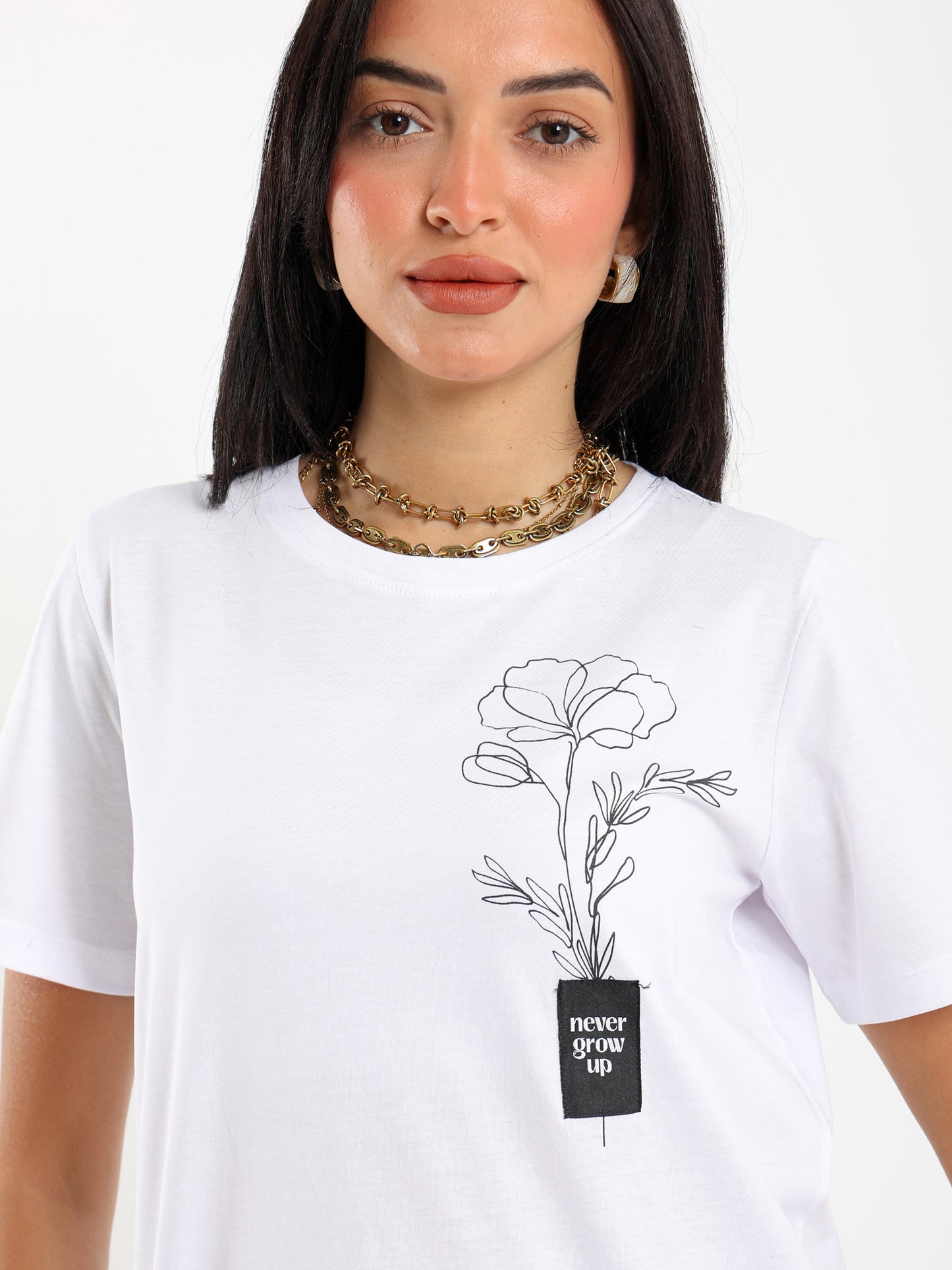 Flower Printed Regular Fit T-shirt