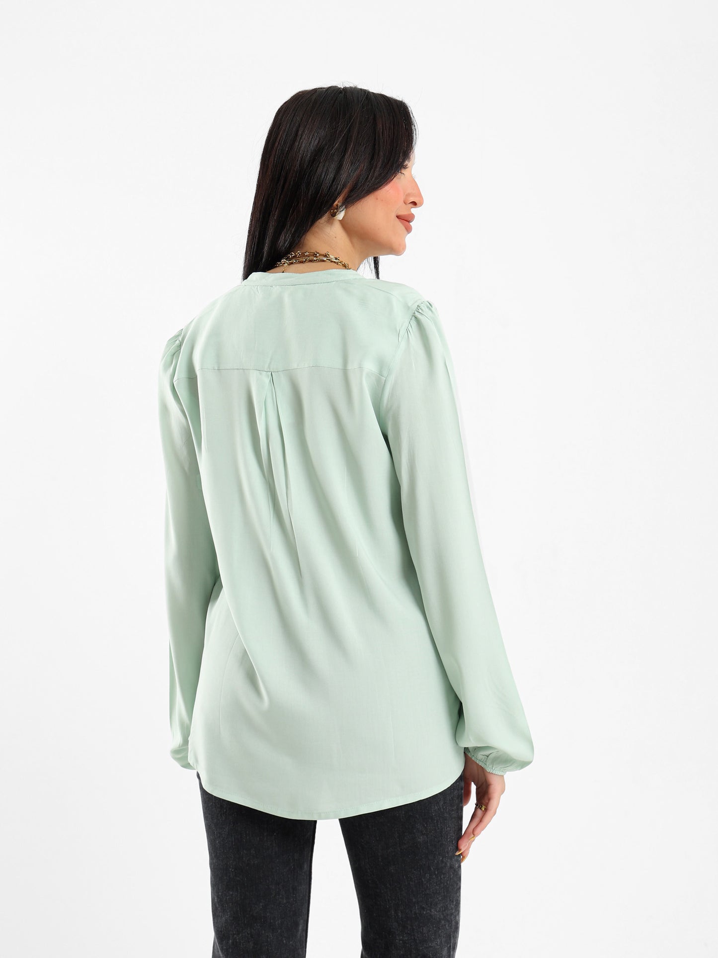 V-Neck Long Sleeve Blouse