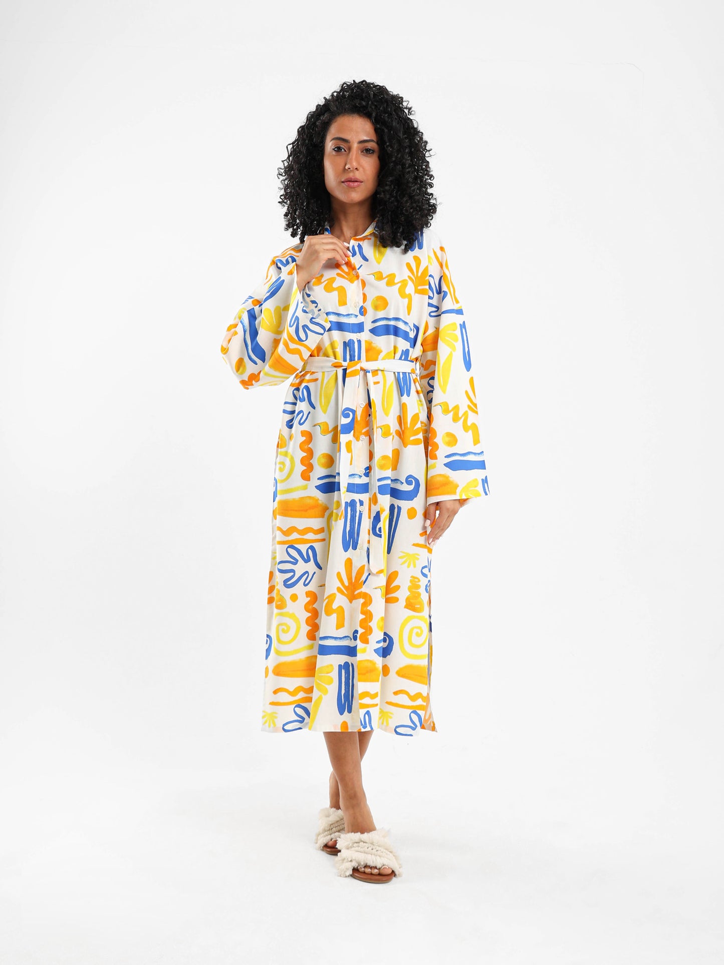 Slit Sides Printed Dress