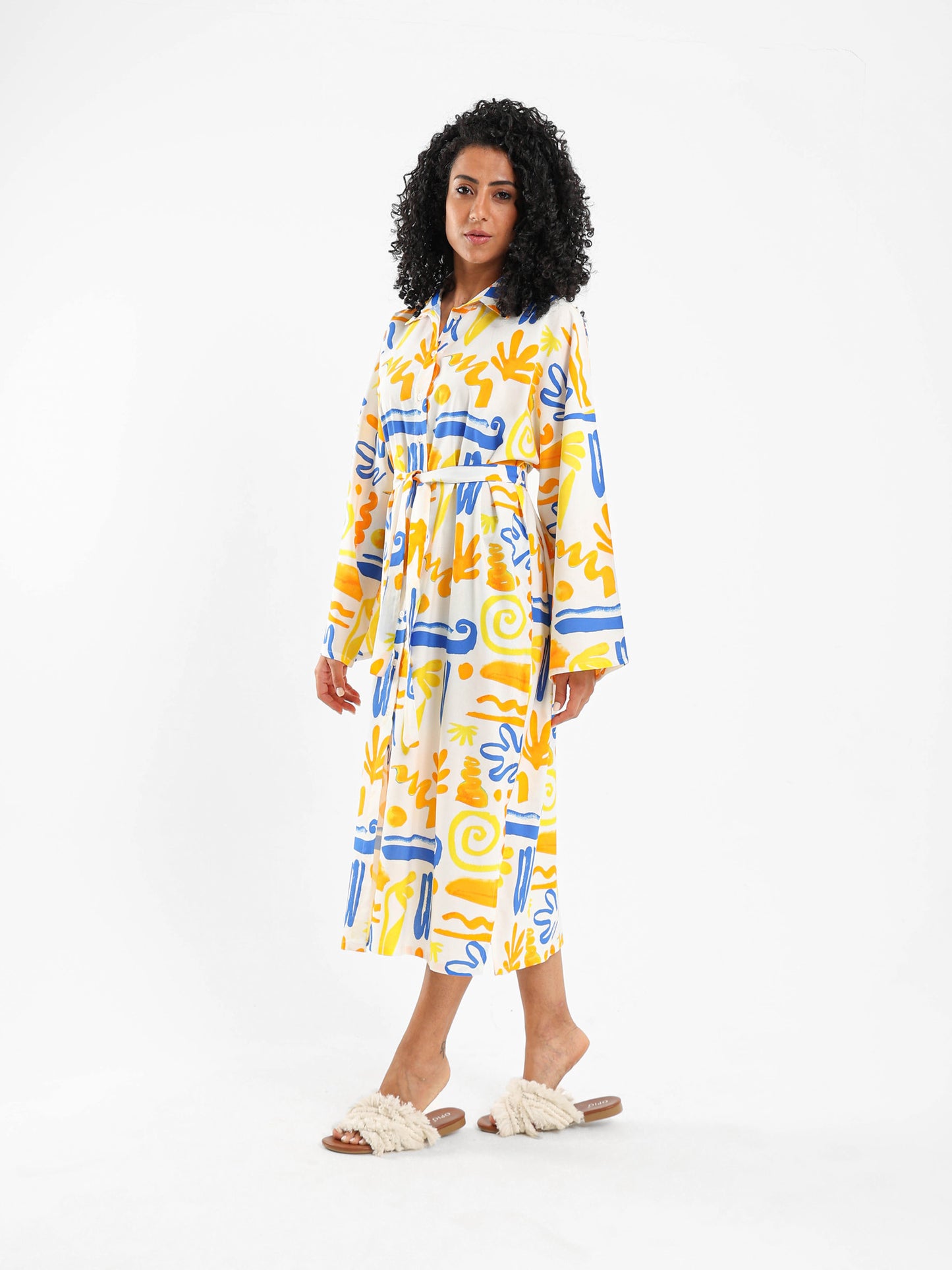 Slit Sides Printed Dress